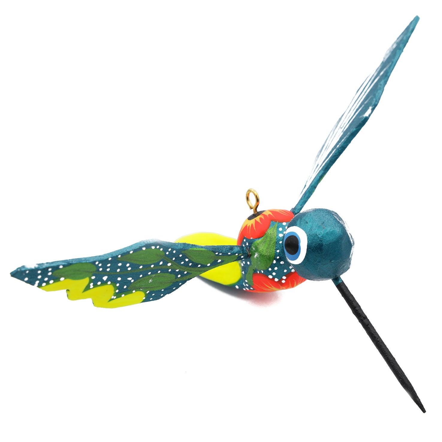 Hand Painted Hummingbird Wooden Figurine