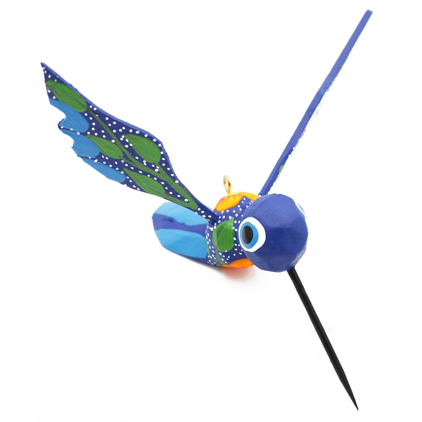 Hand Painted Hummingbird Wooden Figurine