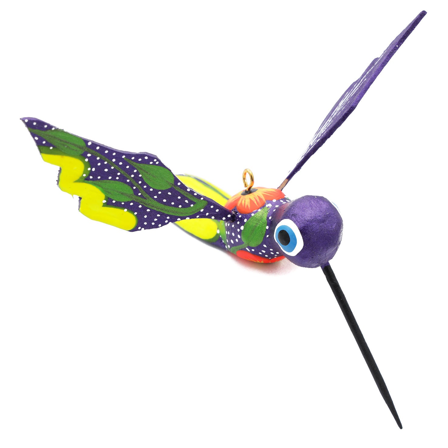 Hand Painted Hummingbird Wooden Figurine