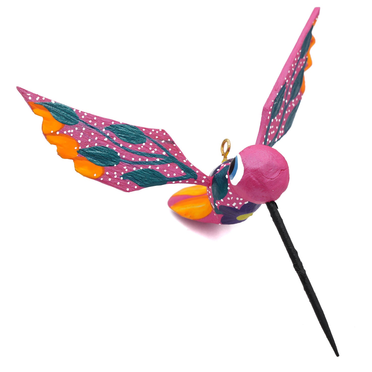 Hand Painted Hummingbird Wooden Figurine