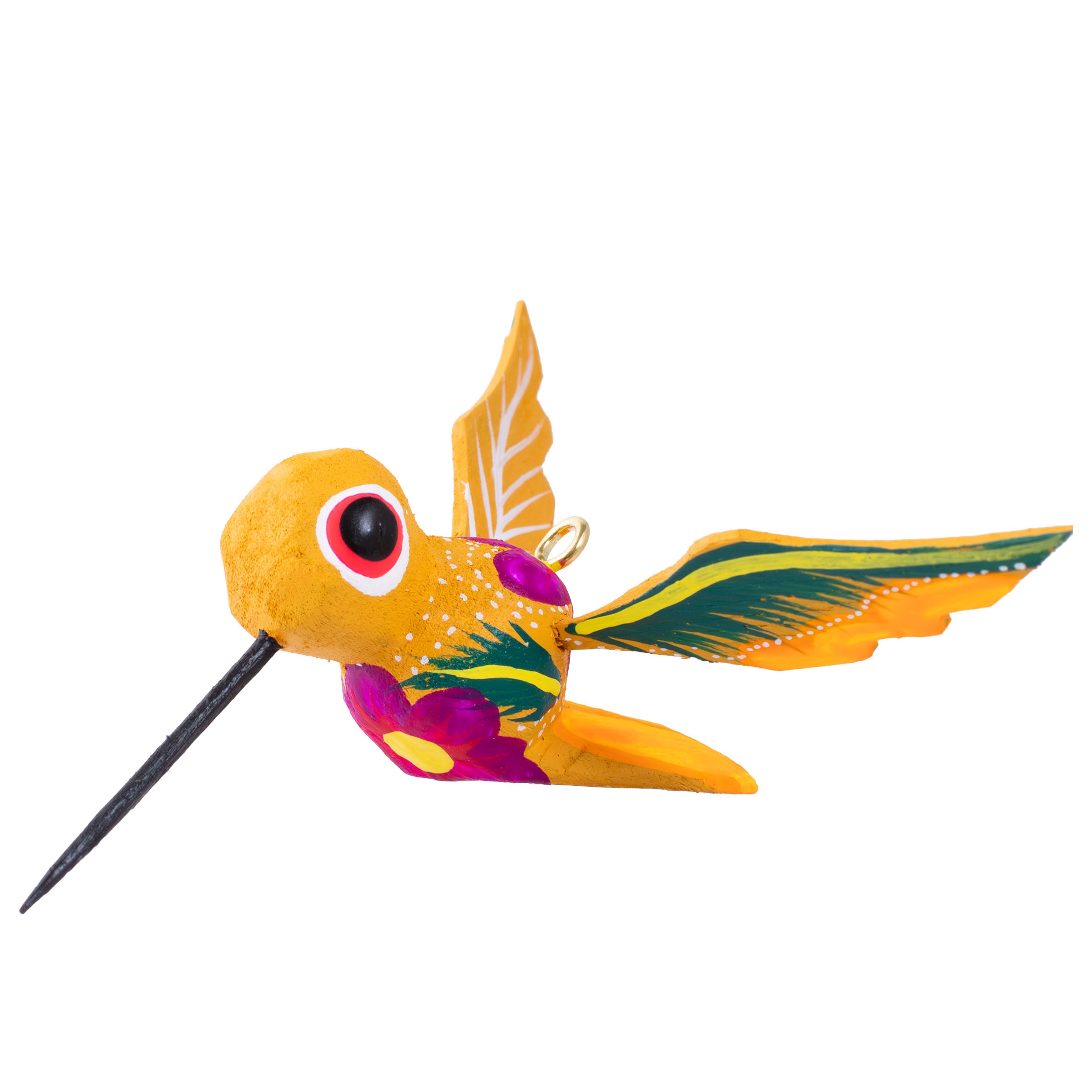 Hand Painted Hummingbird Wooden Figurine