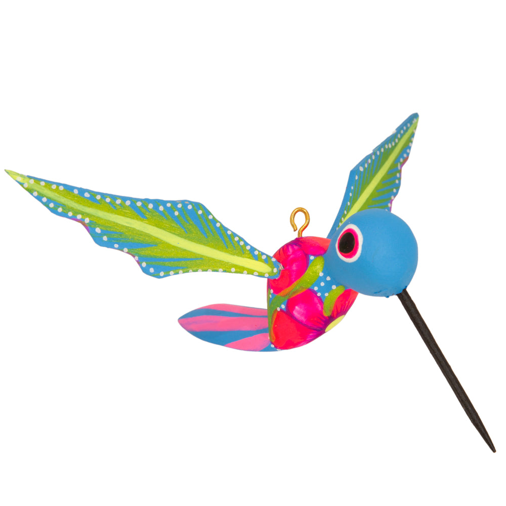 Hand Painted Hummingbird Wooden Figurine