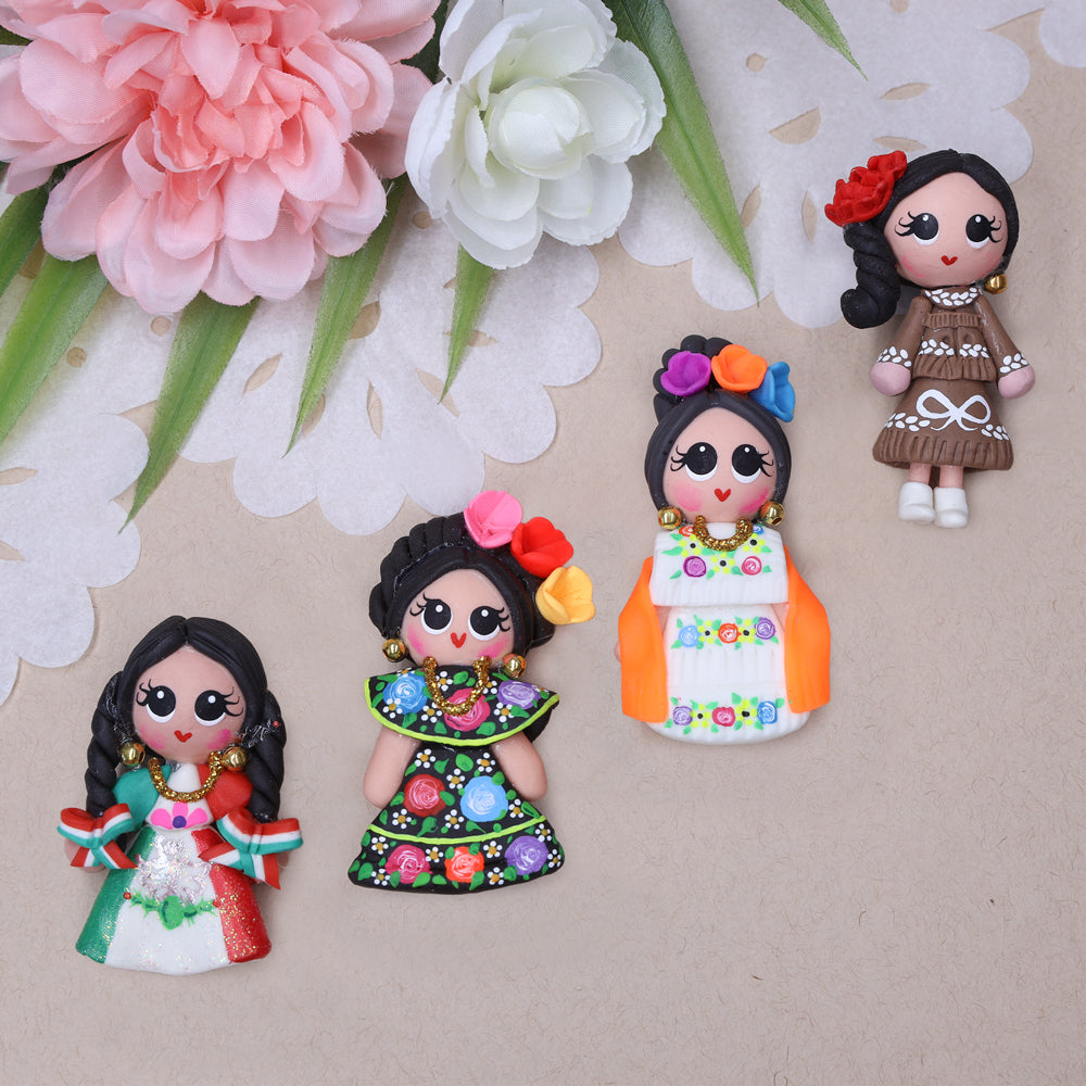 Cold Porcelain Clay Traditional Dresses Magnet