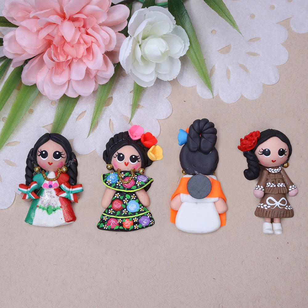 Cold Porcelain Clay Traditional Dresses Magnet