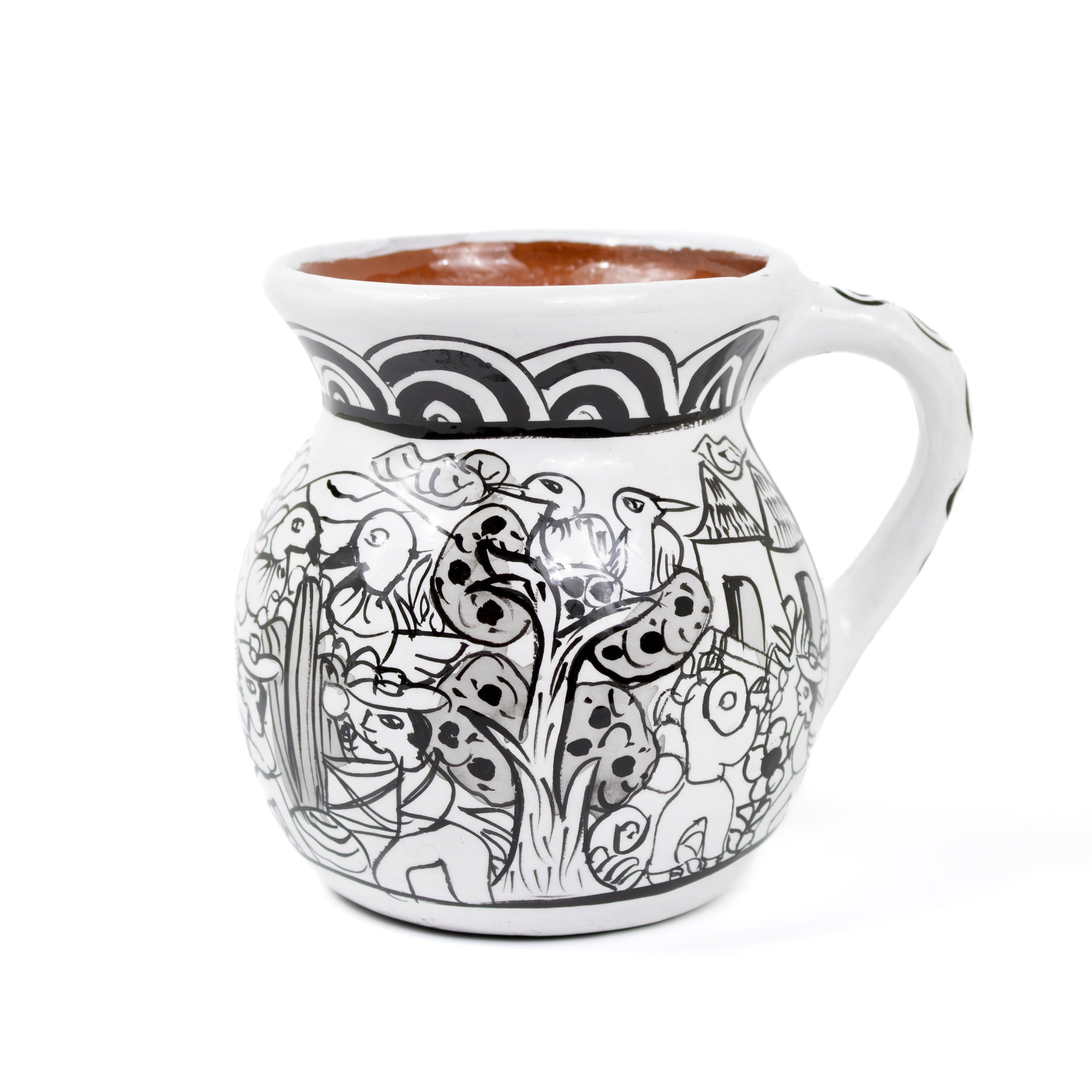 Black and White Storytelling Xalitla Clay Jarrito Mug