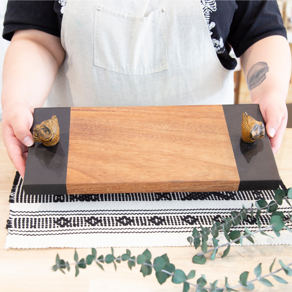 Jaguar Parota Solid Wood Serving Tray