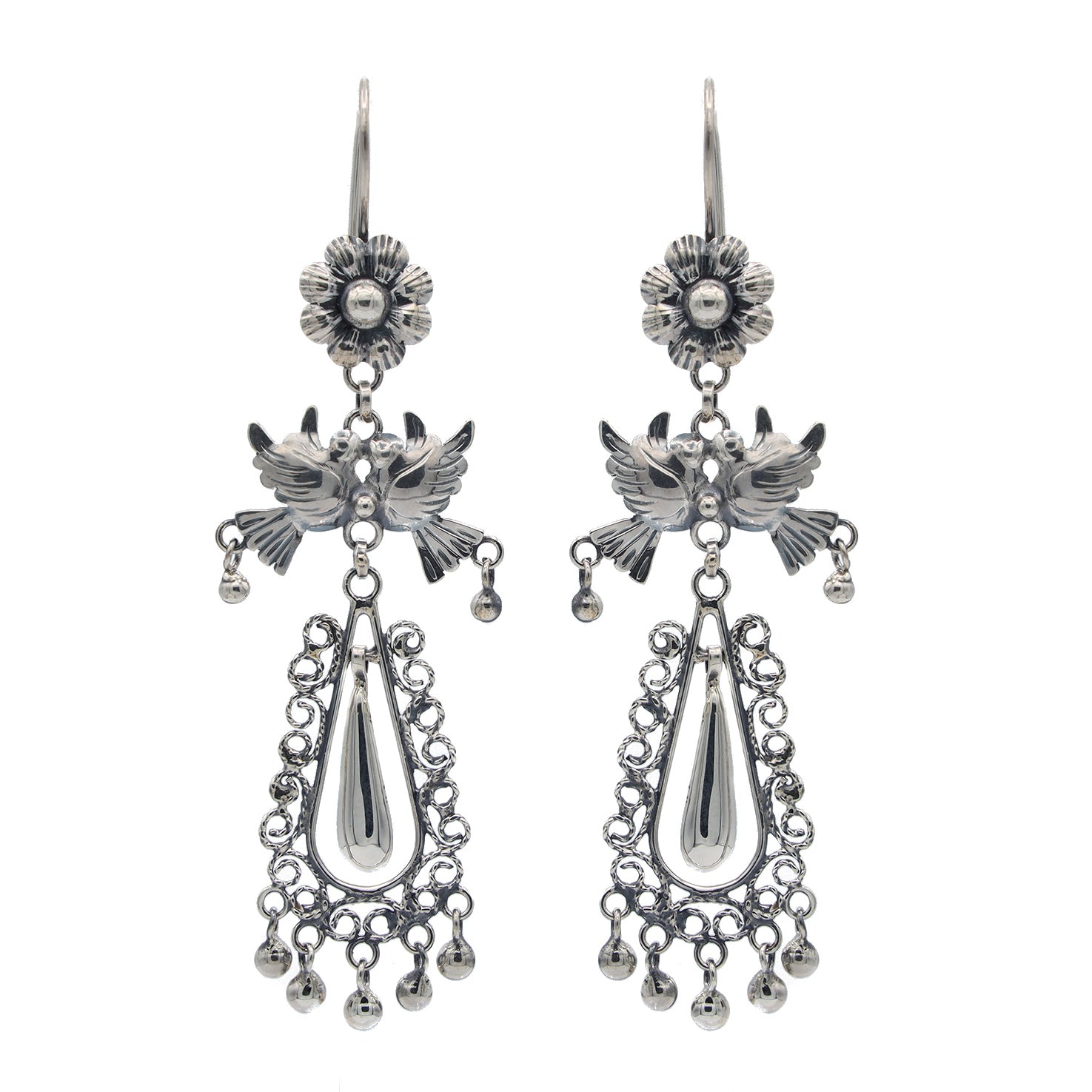 Sterling Silver Cenzontle Cantos Mazahua Earrings
