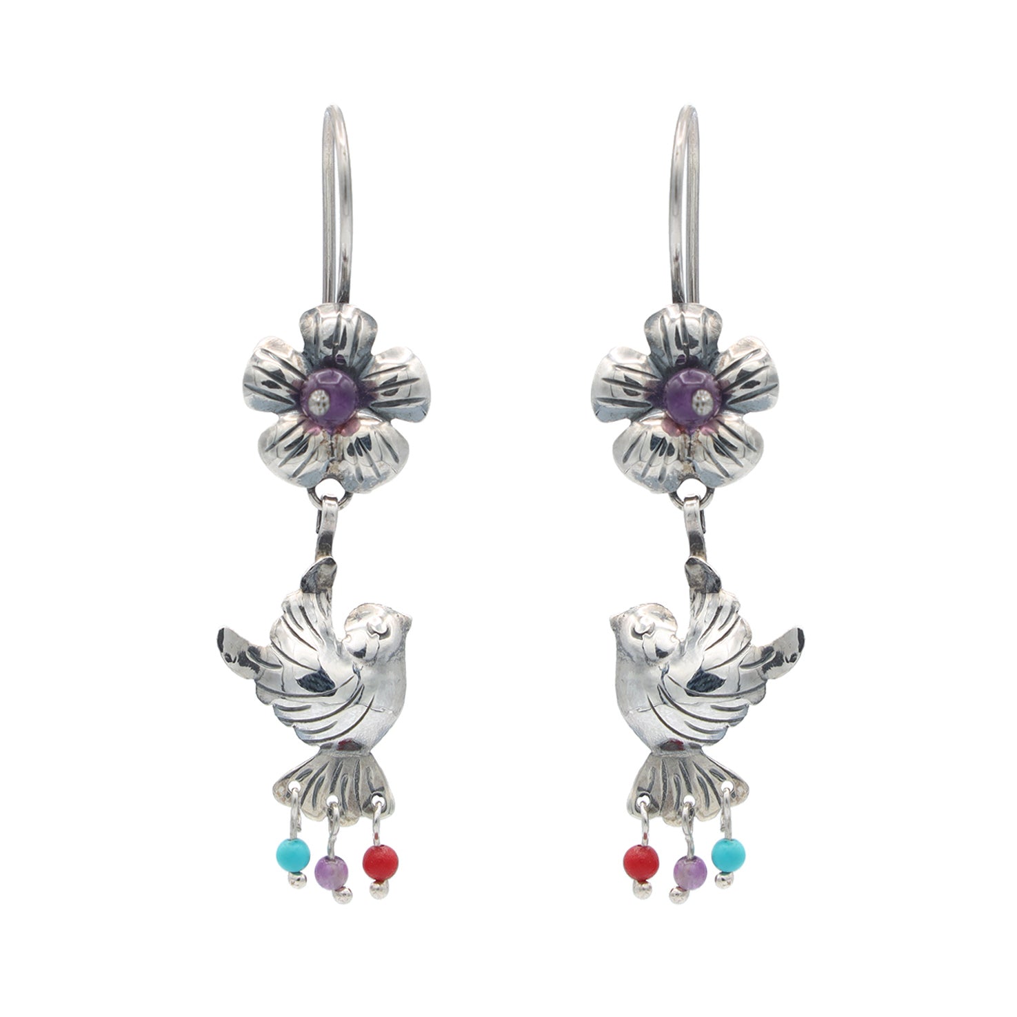 Sterling Silver Besos Florales Mazahua Earrings