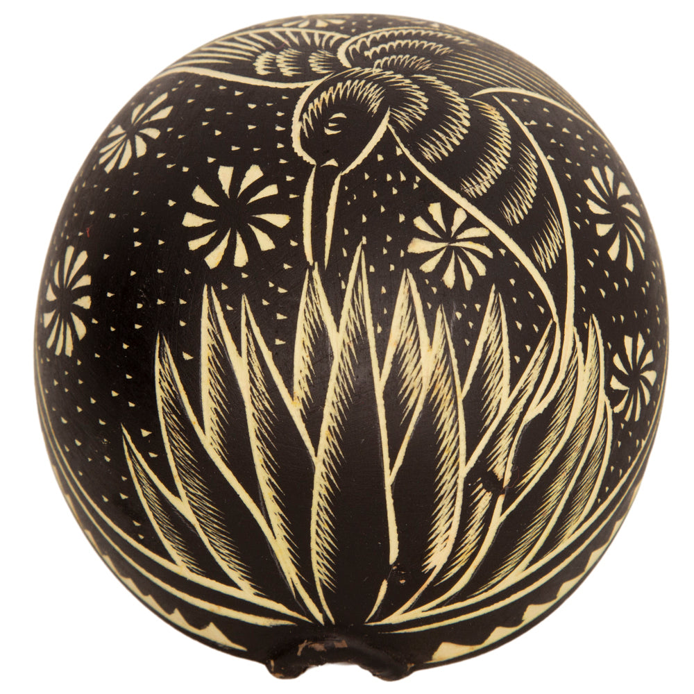 Agave Hand-Carved Jicara with Base