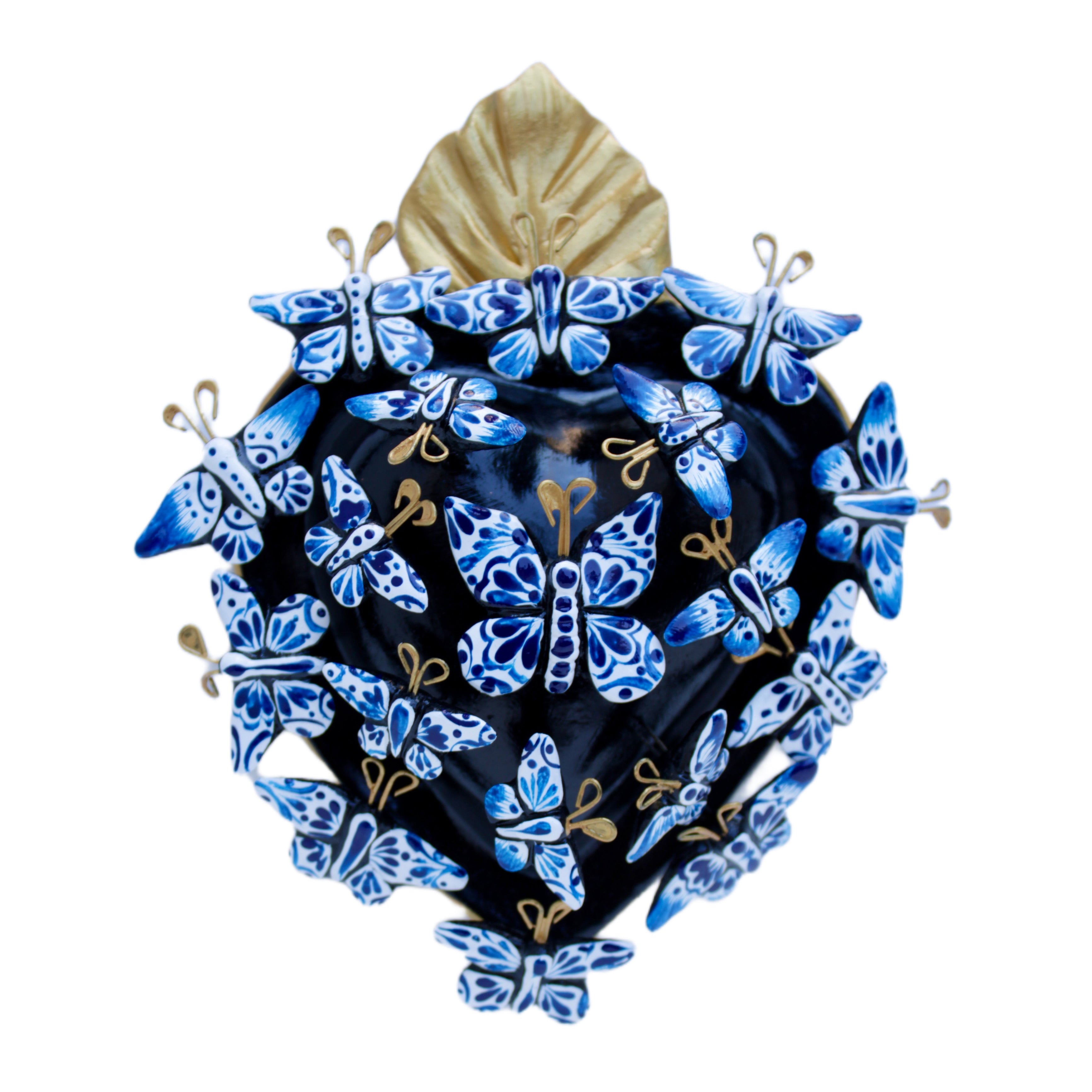 Kaleidoscope Heart - Clay Heart with Butterflies