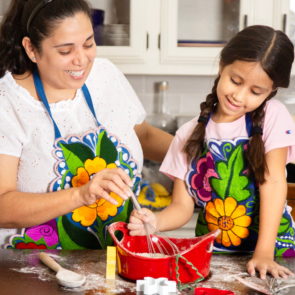 Kids Embroidered Floral Apron
