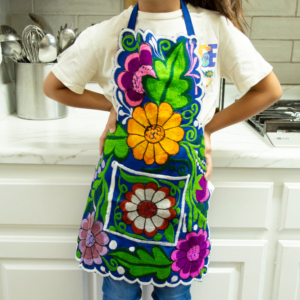 Kids Embroidered Floral Apron