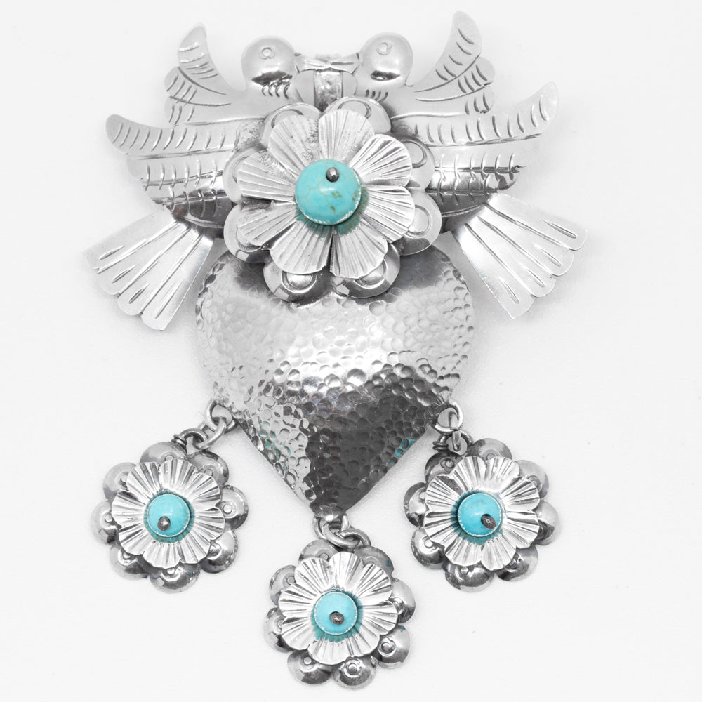 Sterling Silver Pajaritos Enamorados Mazahua Pendant