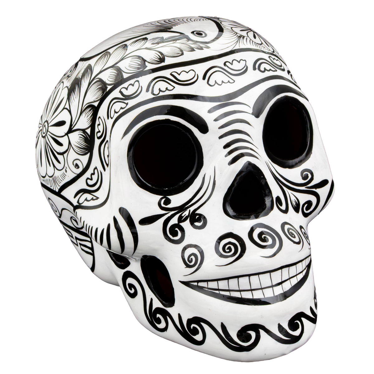 Large Hand Painted Xalitla Clay Sugar Skulls