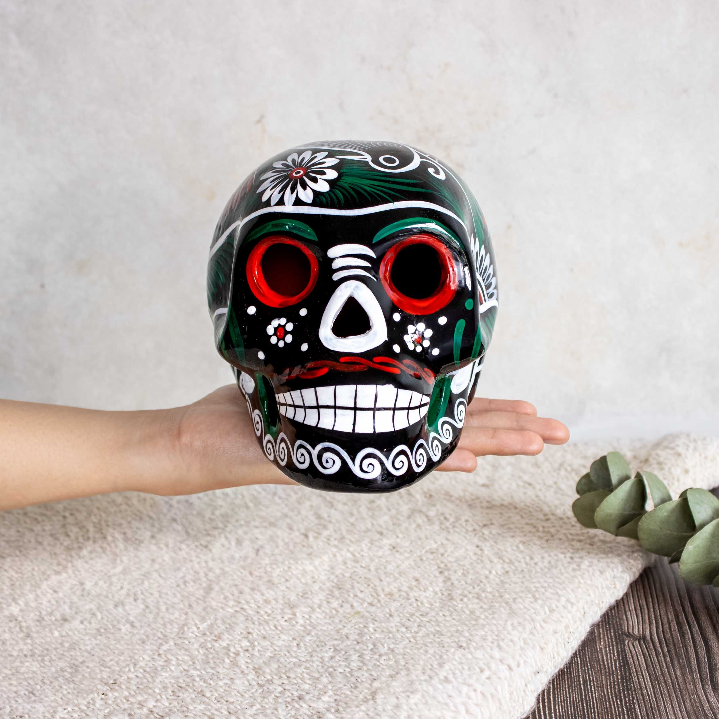 Hand Painted Xalitla Viva Mexico Sugar Skulls