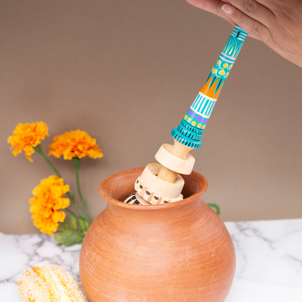 Colorful Hand-Painted Molinillo