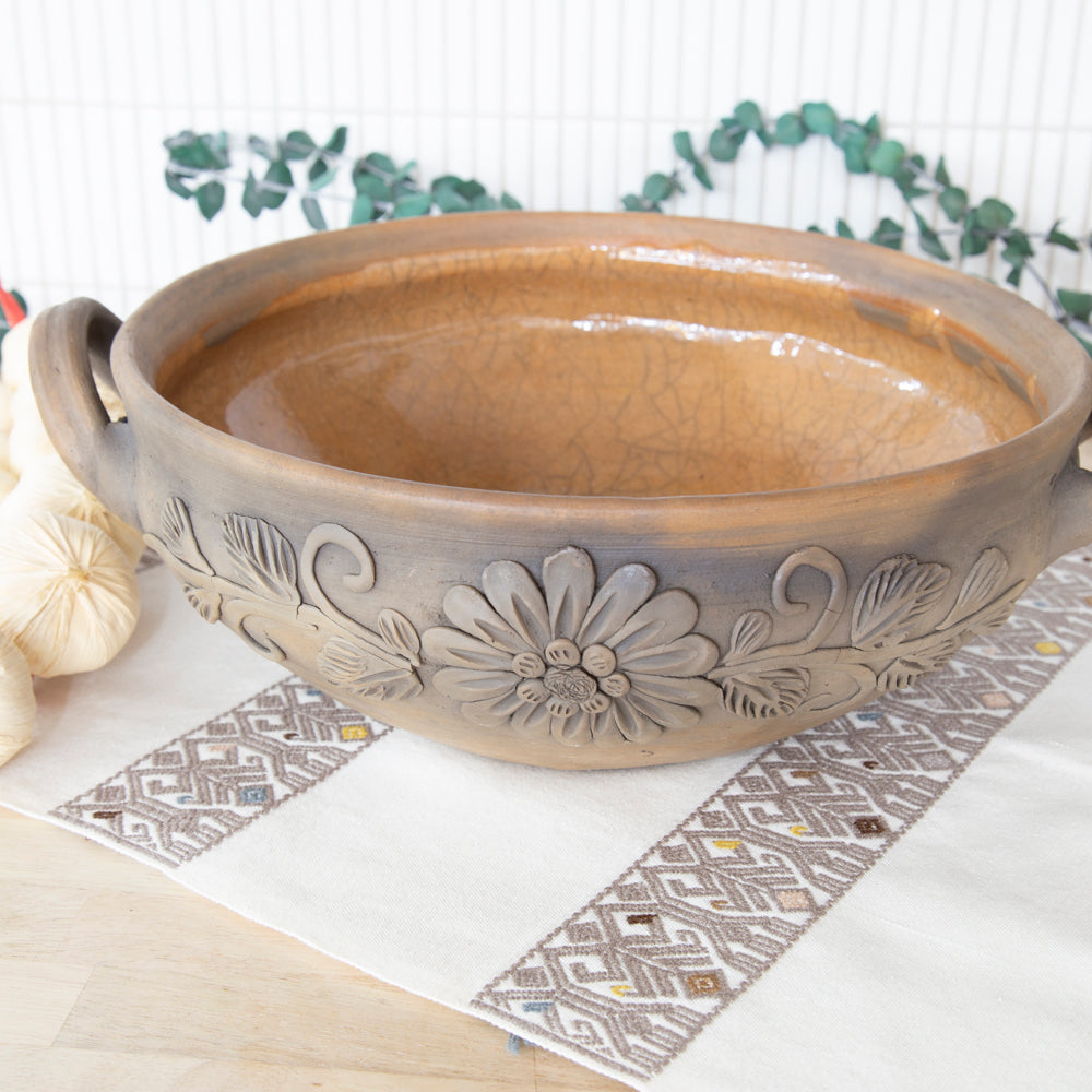 Atzompa Clay Large Floral Cazuela