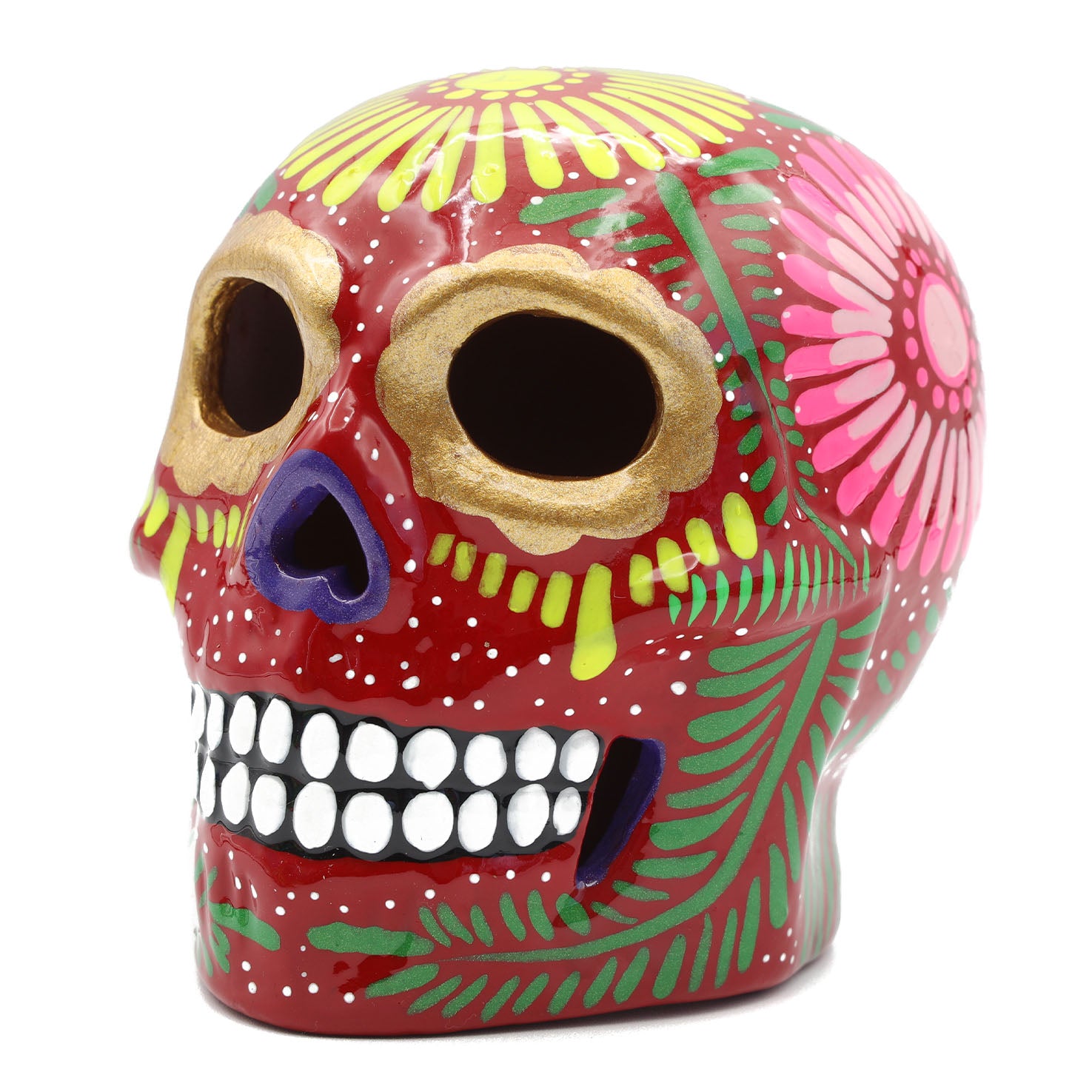 Hand Painted Clay Sugar Skull, Calaveras