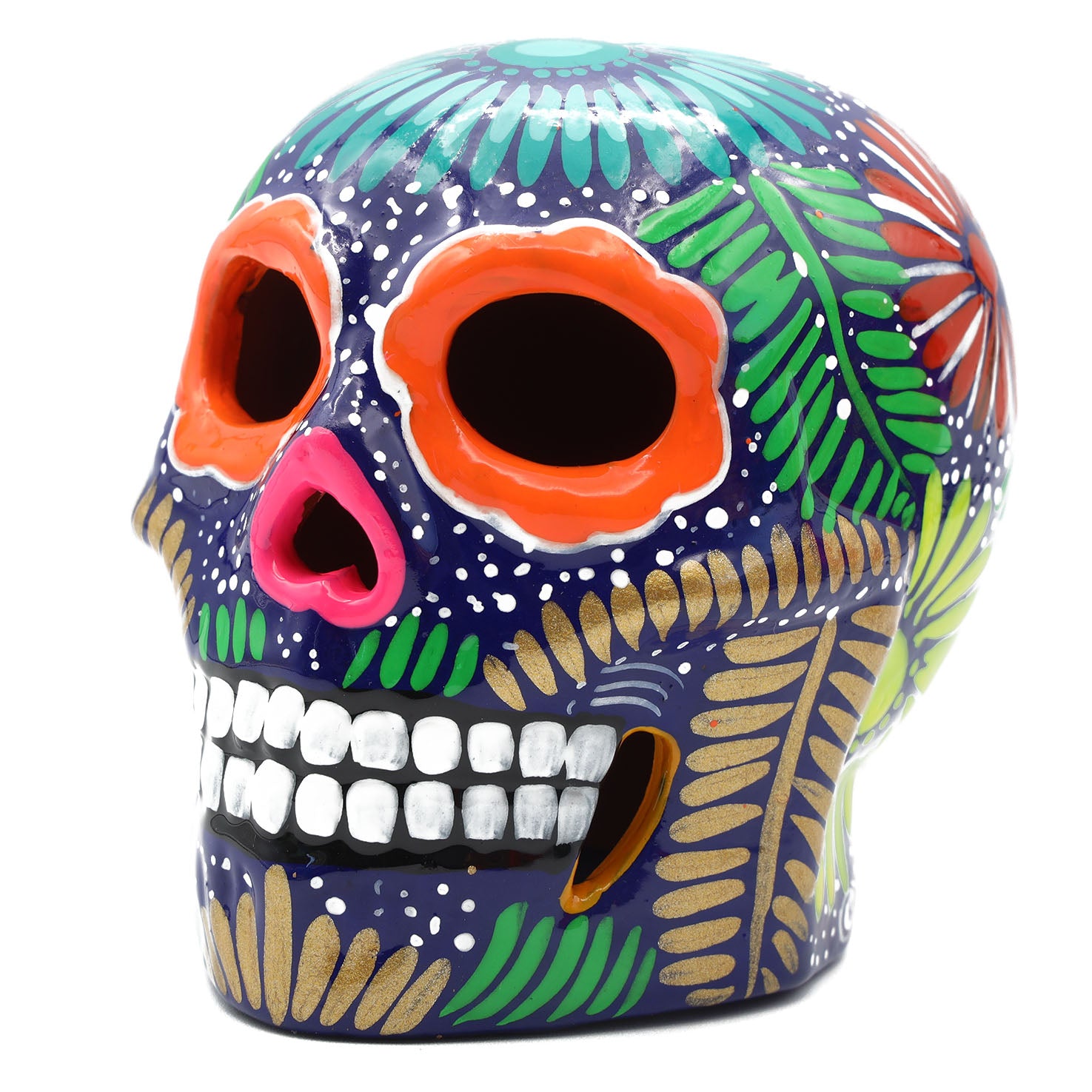 Hand Painted Clay Sugar Skull, Calaveras
