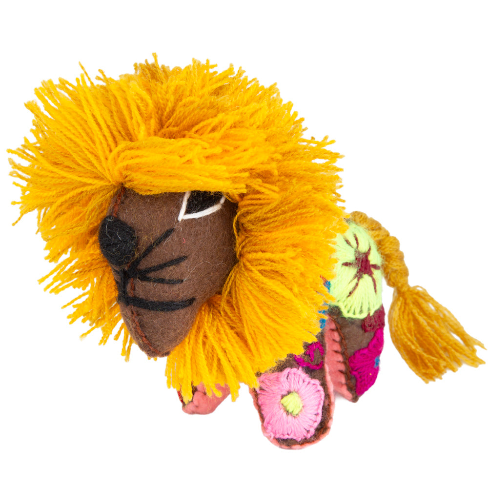 Lion Hand-Embroidered Stuffed Animal