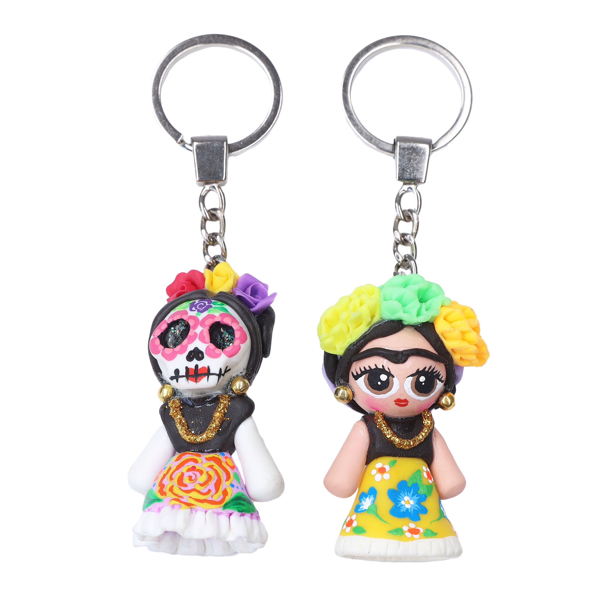 Cold Porcelain Clay Frida Keychain