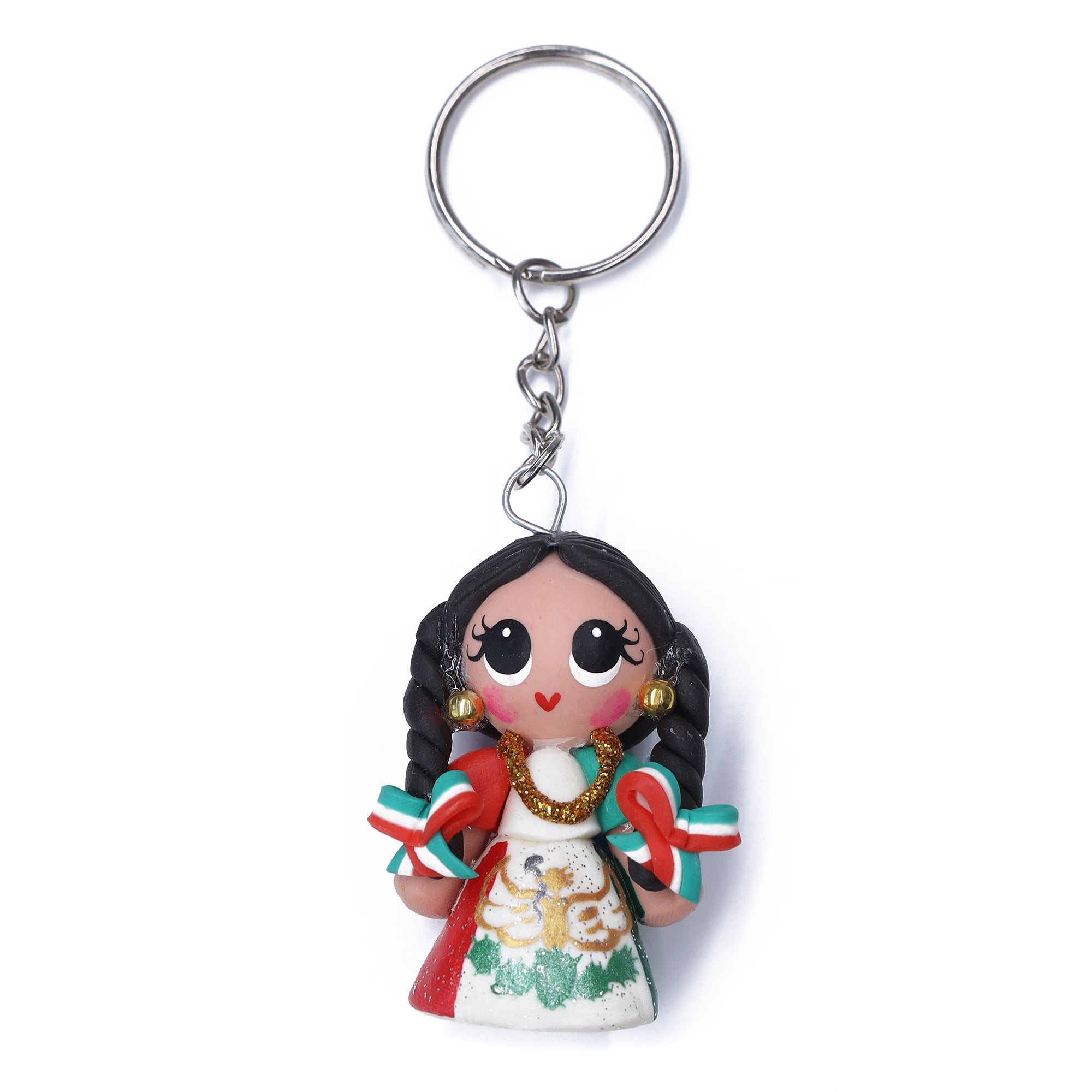 Cold Porcelain Clay Traditional Dresses Keychain