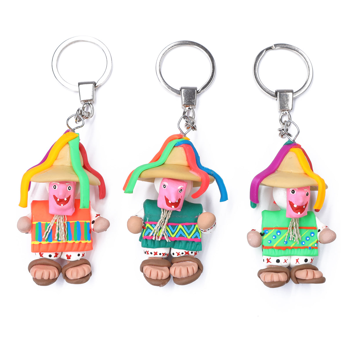 Cold Porcelain Clay Danza de Los Viejitos Keychain