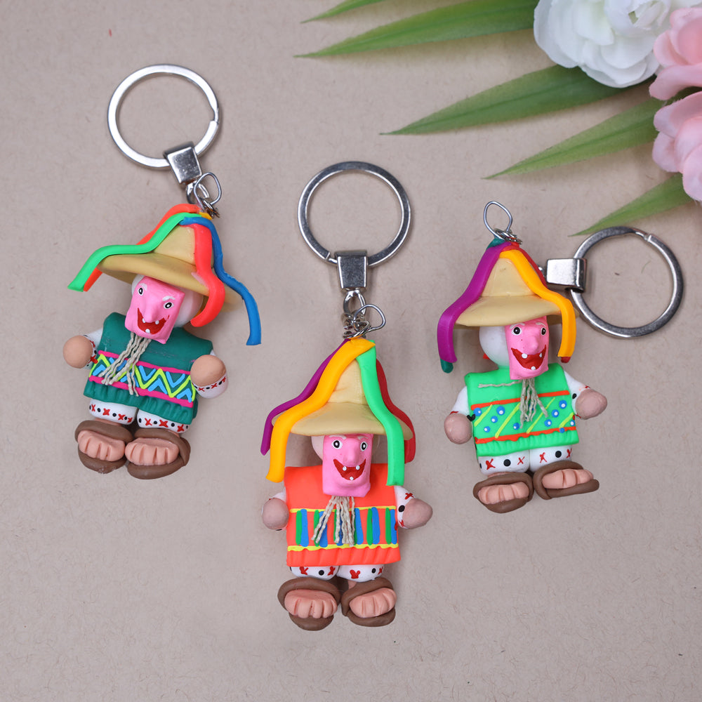 Cold Porcelain Clay Danza de Los Viejitos Keychain