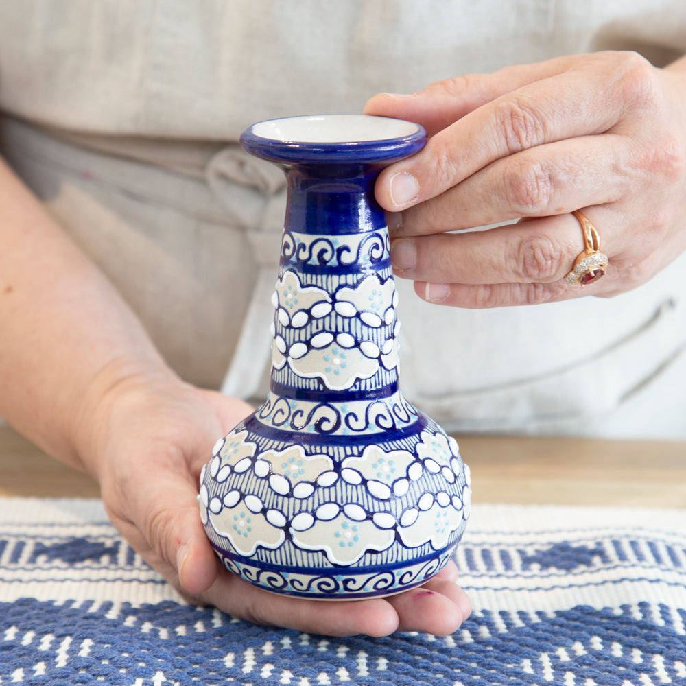 Coyoacán Hand-Painted Small Ceramic Bud Vase