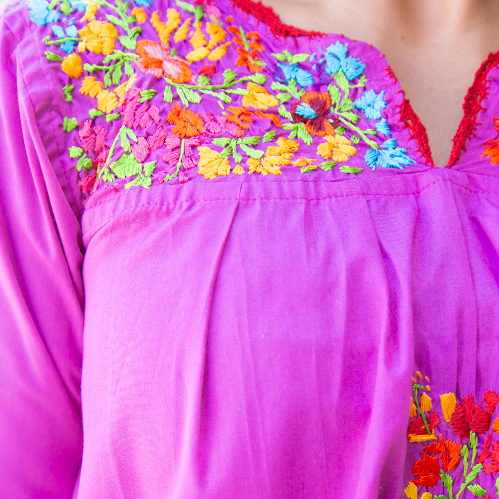 Camila Hand-Embroidered 3/4 Sleeve Blouse