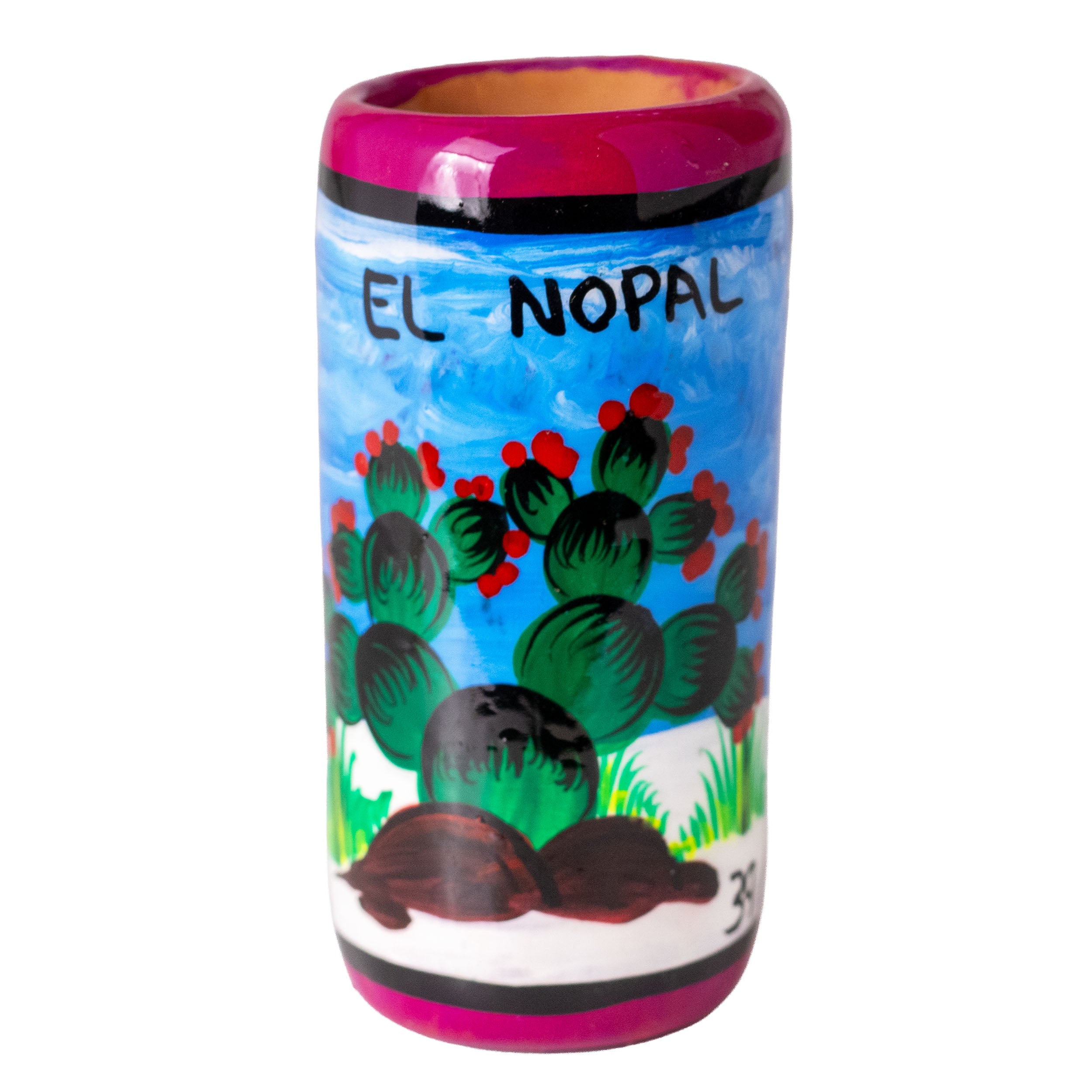 Lotería Hand-painted Clay Shot Glass