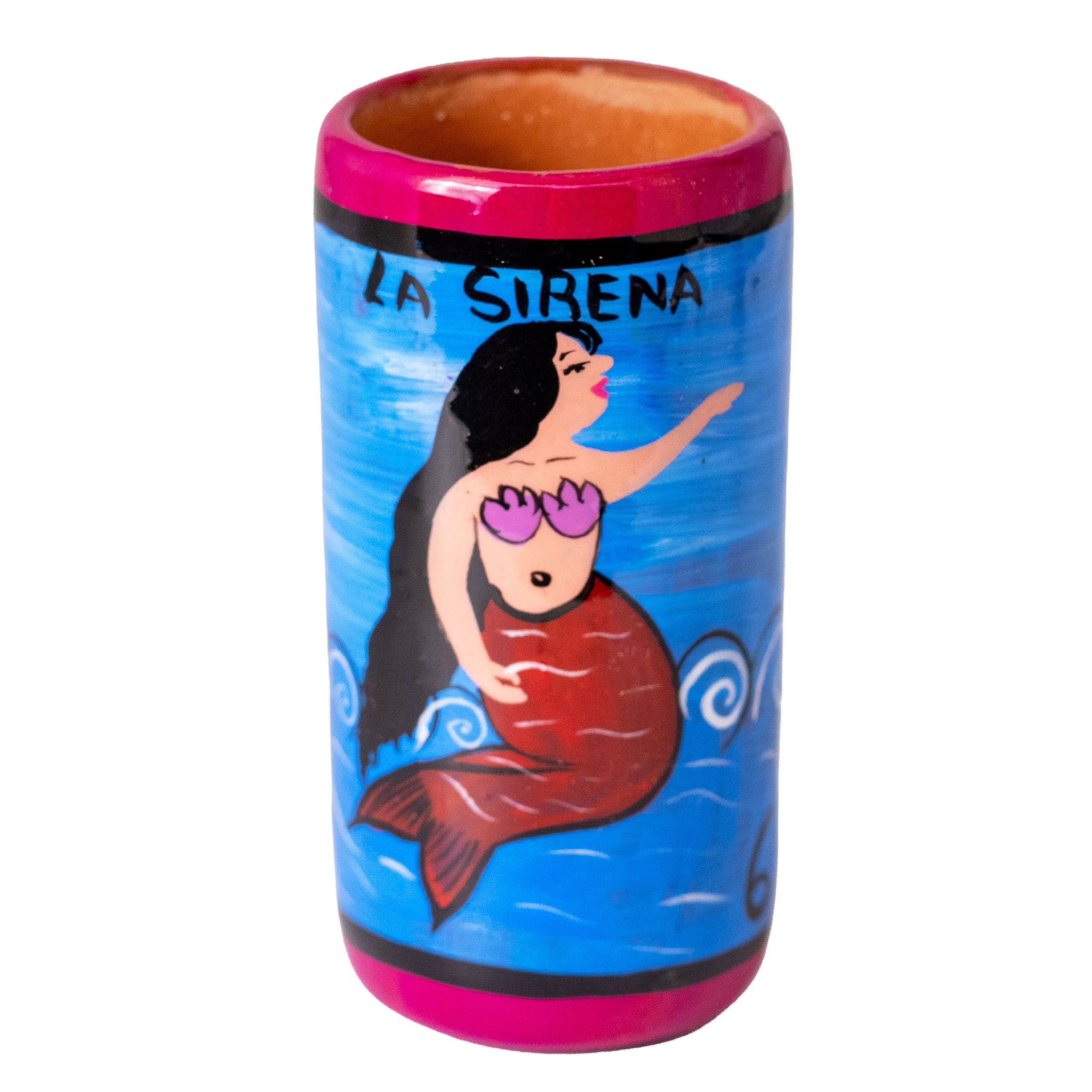 Lotería Hand-painted Clay Shot Glass