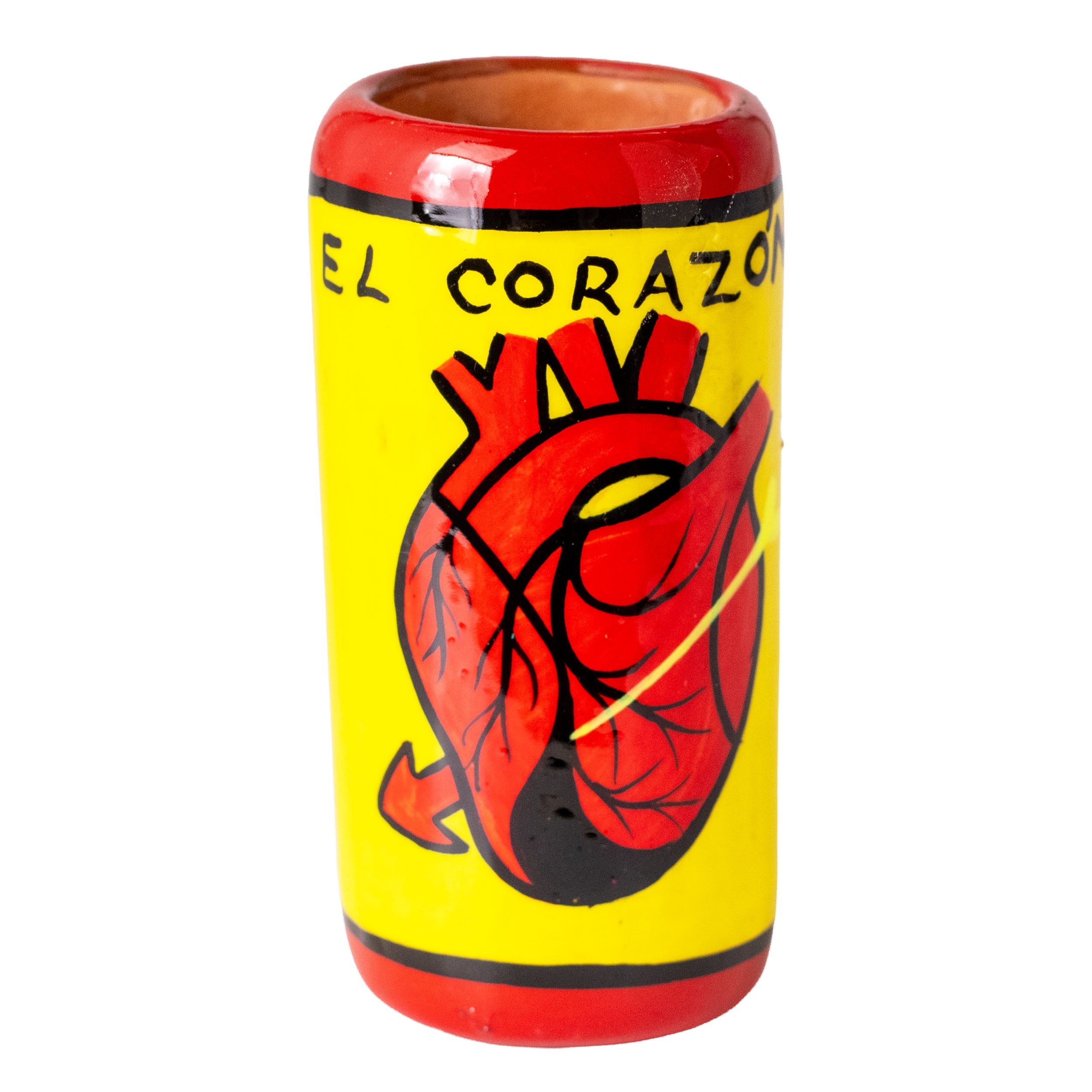Lotería Hand-painted Clay Shot Glass