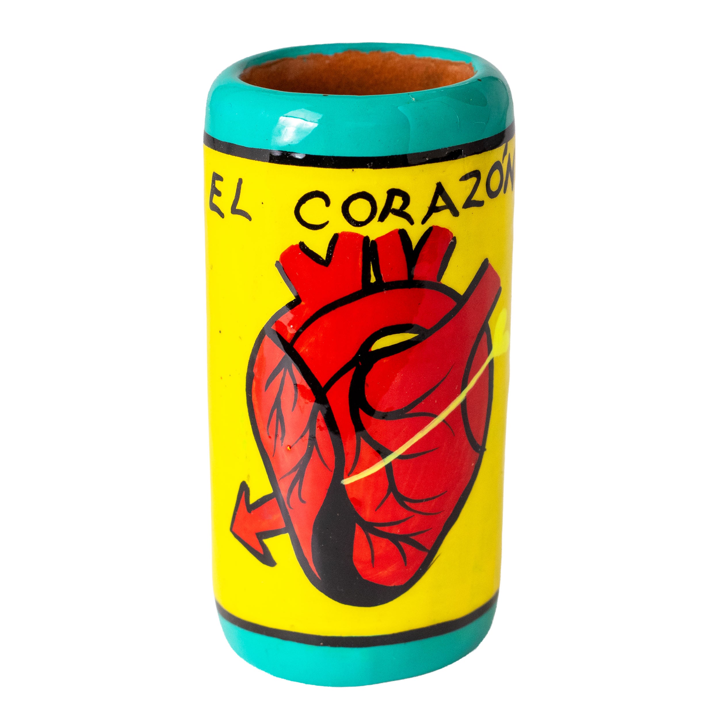 Lotería Hand-painted Clay Shot Glass