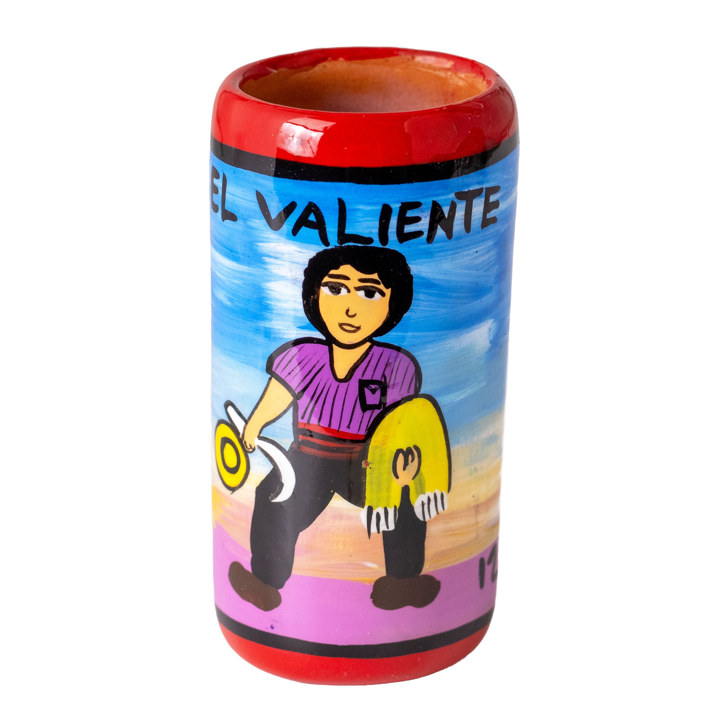 Lotería Hand-painted Clay Shot Glass