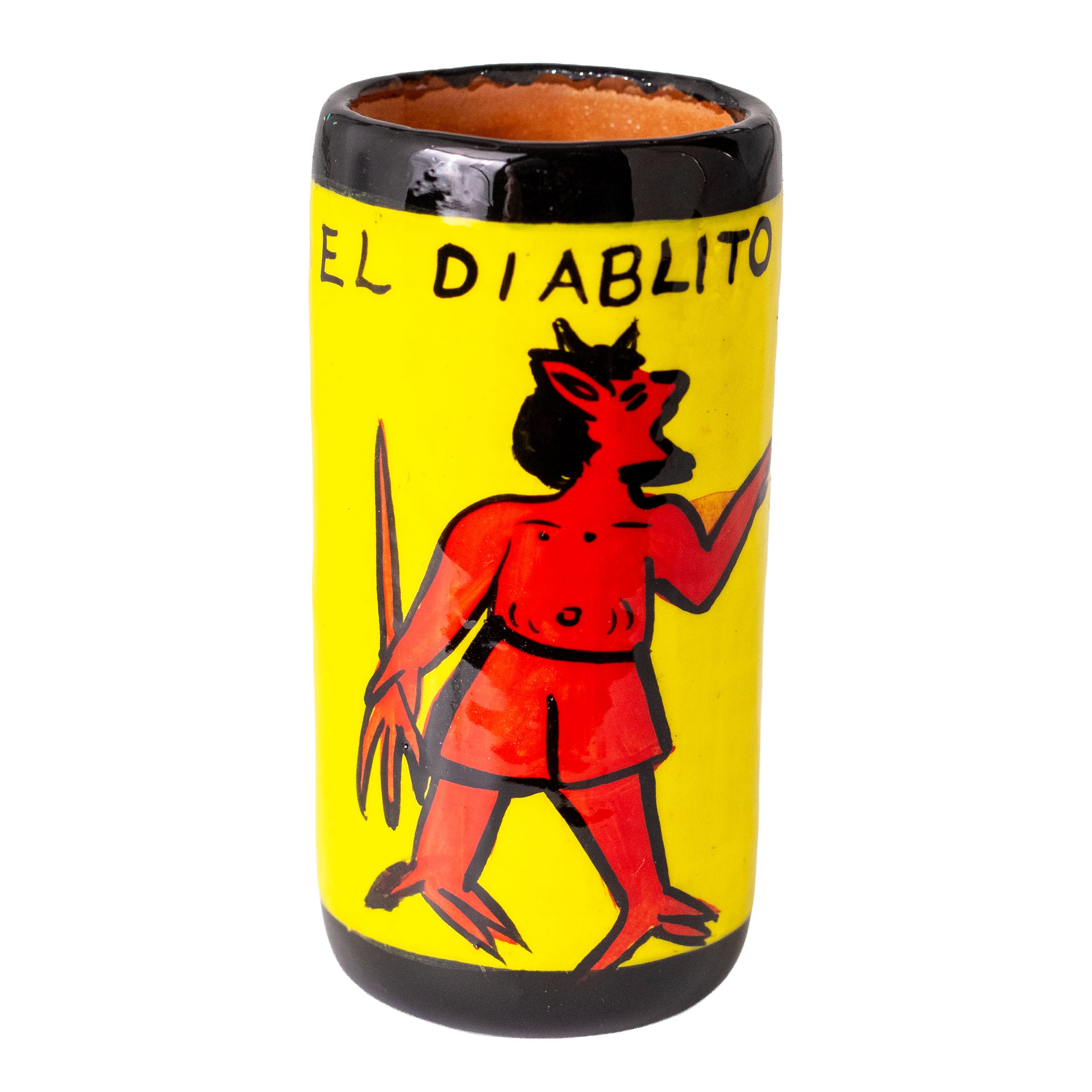 Lotería Hand-painted Clay Shot Glass