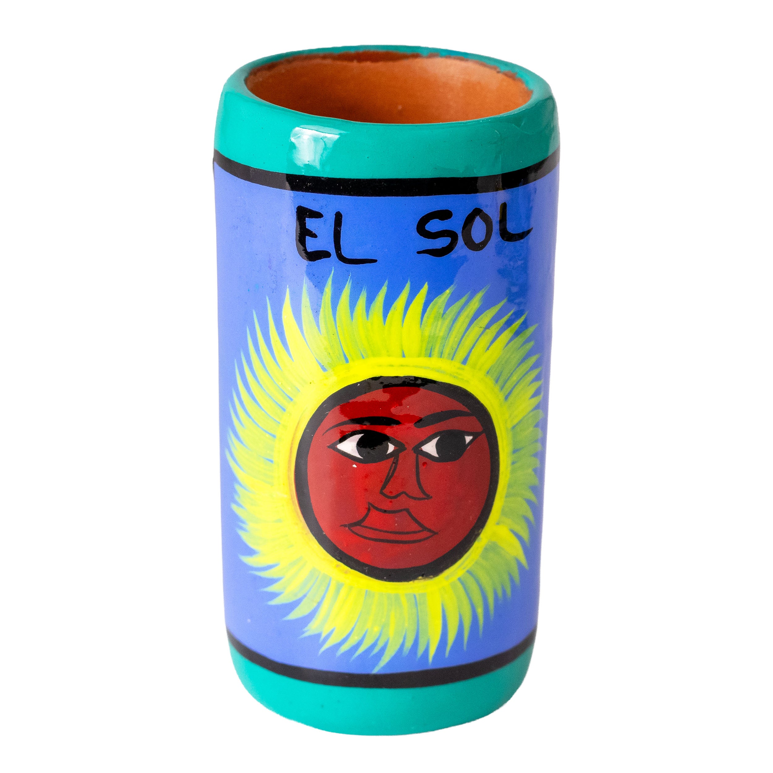 Lotería Hand-painted Clay Shot Glass