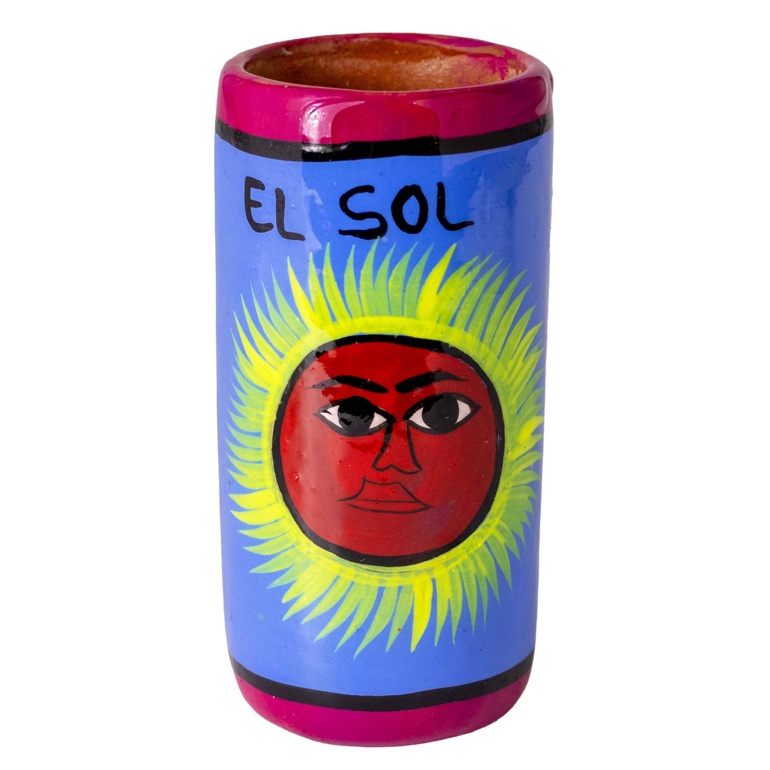 Lotería Hand-painted Clay Shot Glass