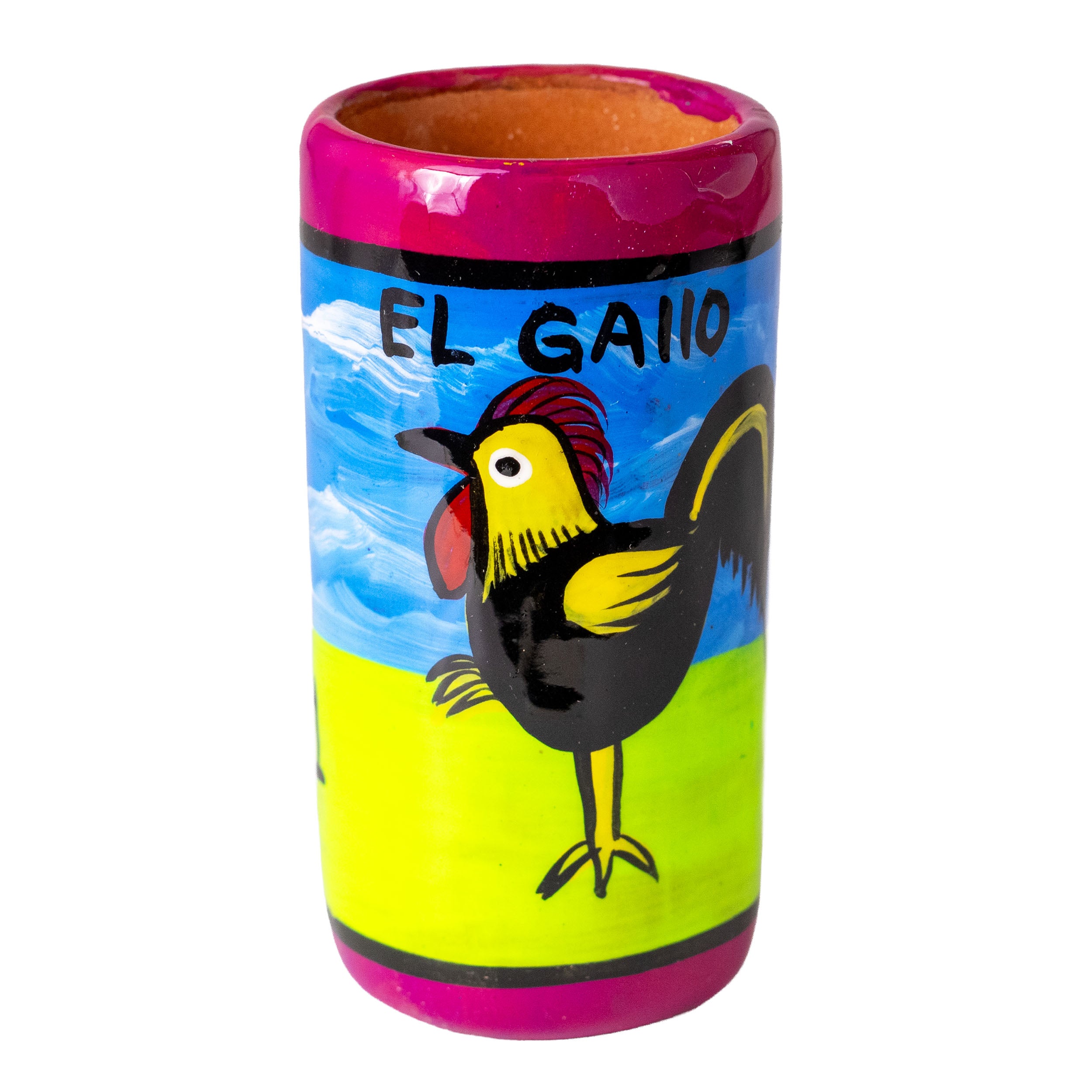 Lotería Hand-painted Clay Shot Glass