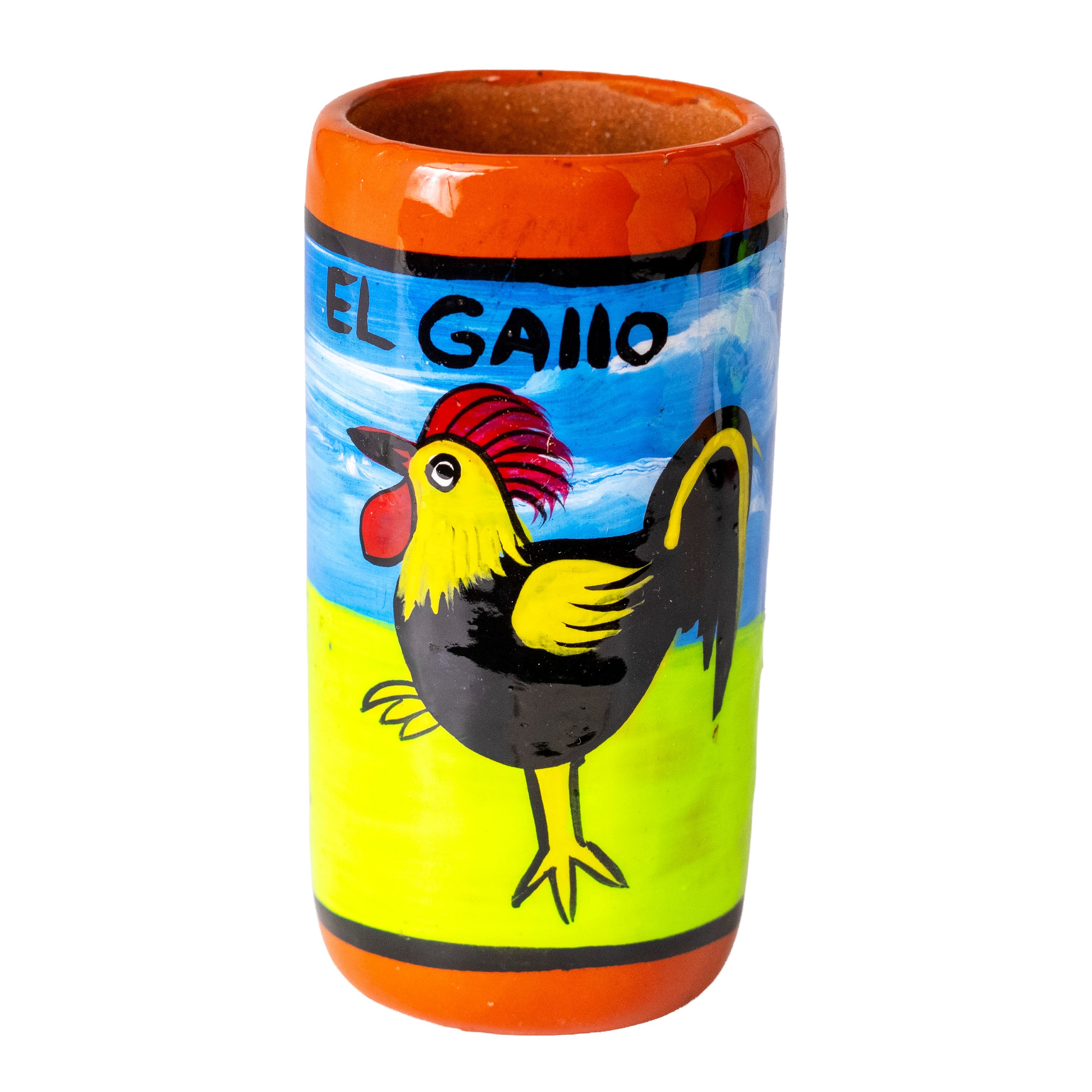 Lotería Hand-painted Clay Shot Glass