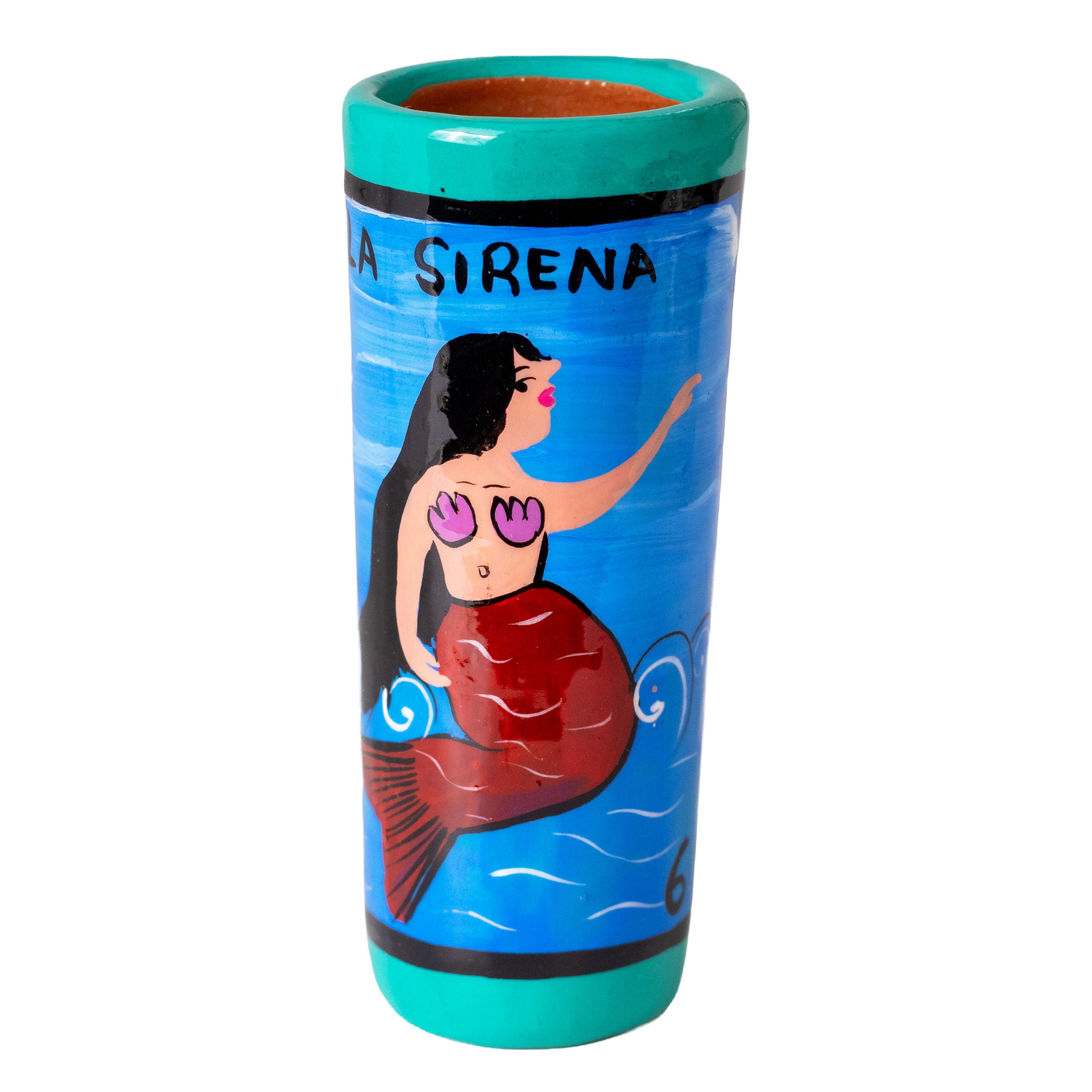 Lotería Hand-painted Clay Shot Glass