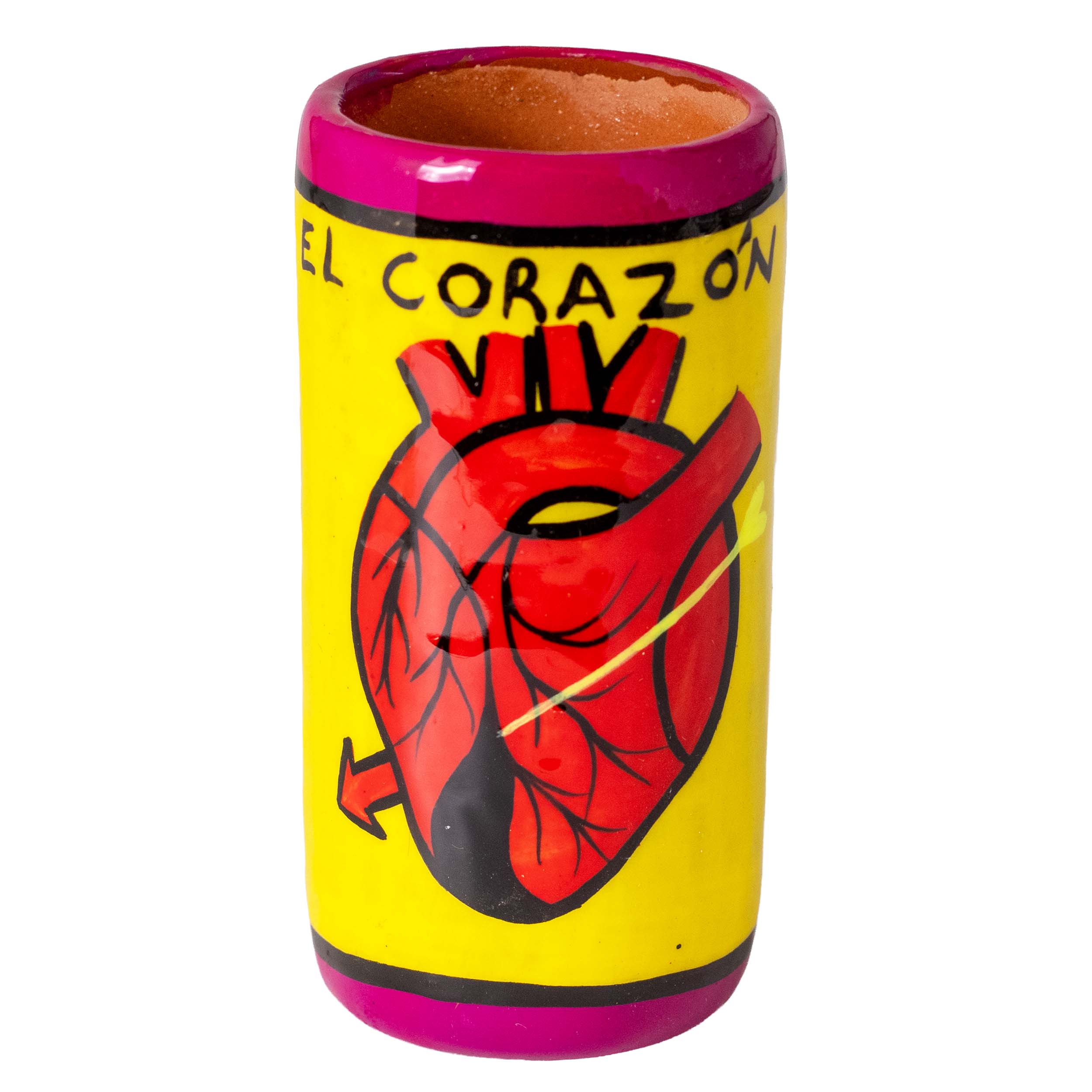 Lotería Hand-painted Clay Shot Glass