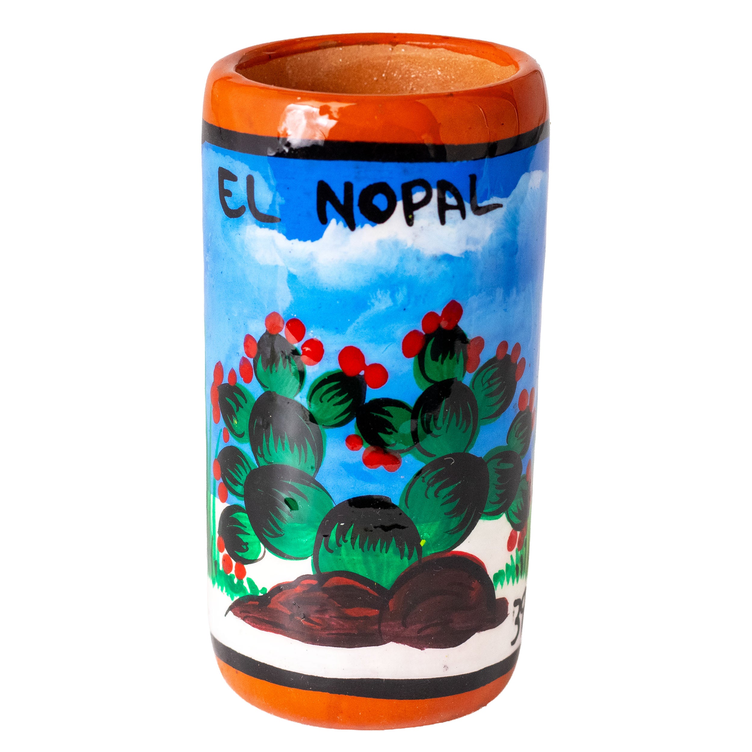 Lotería Hand-painted Clay Shot Glass
