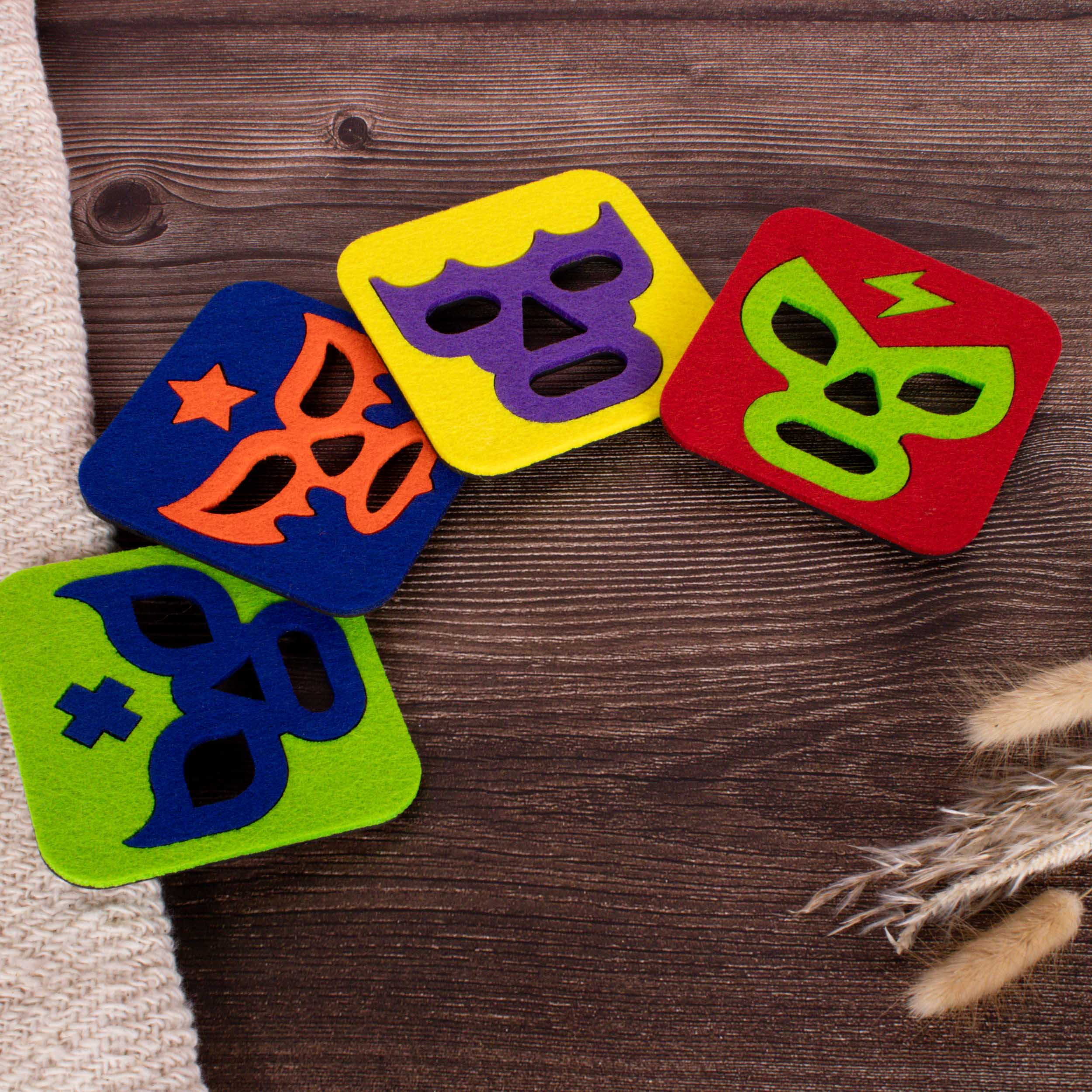 Felt Luchavasos Coasters (Set of 4)