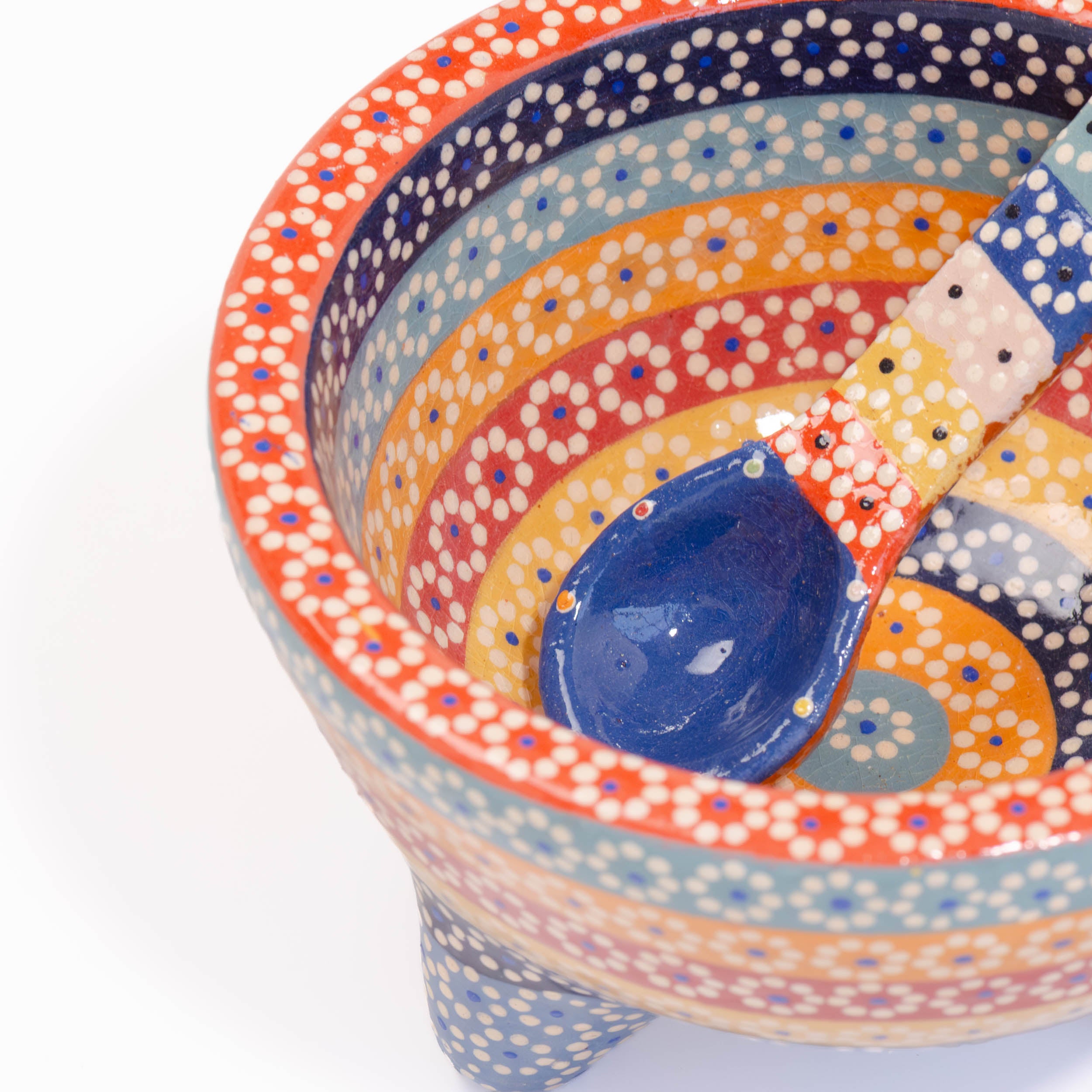 Small Capula Molcajete Clay Bowl and Matching Spoon