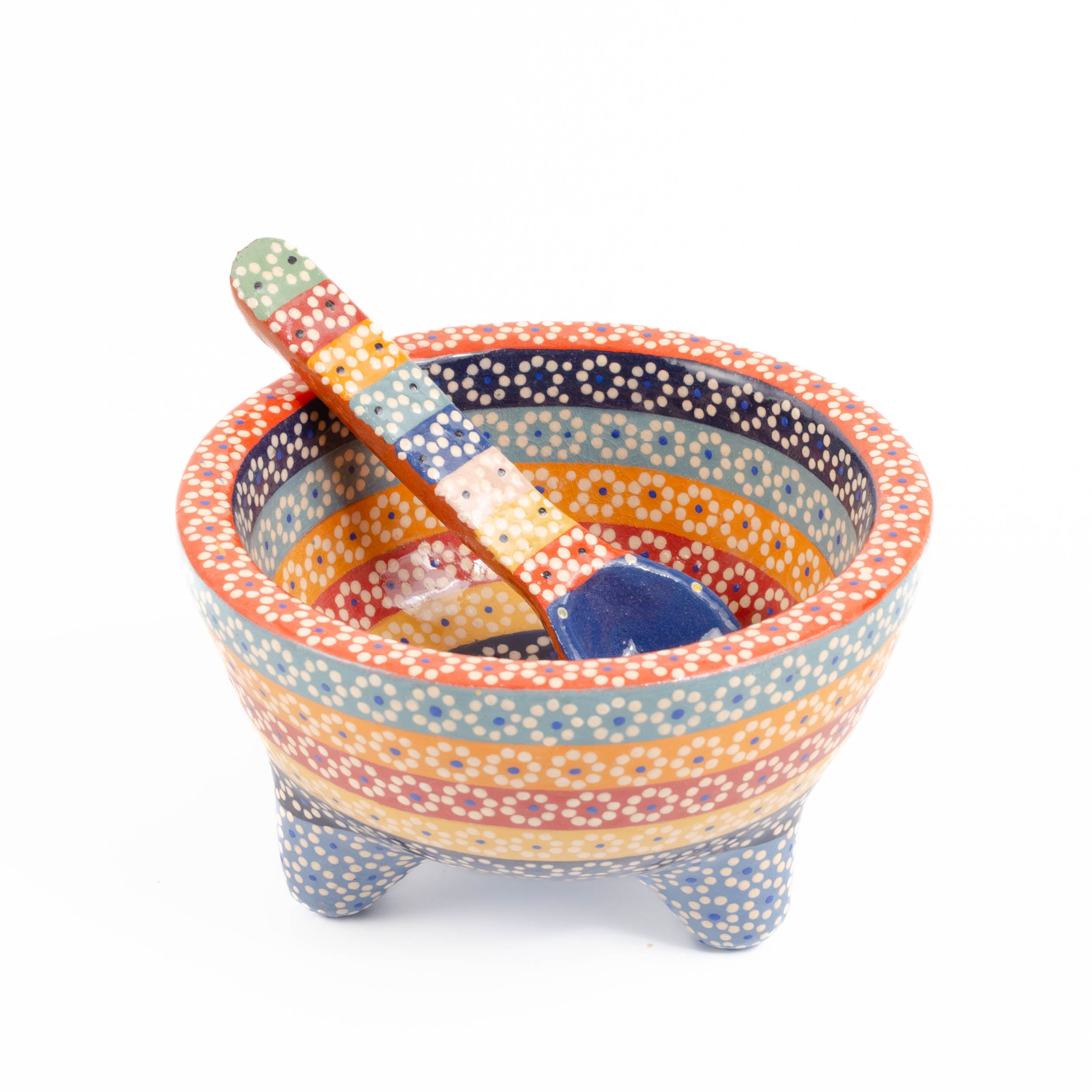 Small Capula Molcajete Clay Bowl and Matching Spoon
