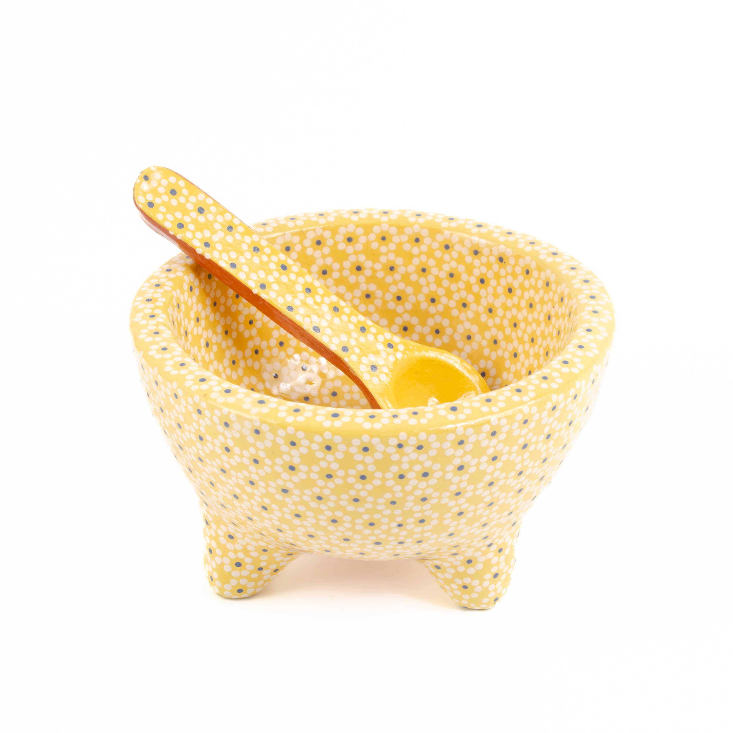 Small Capula Molcajete Clay Bowl and Matching Spoon