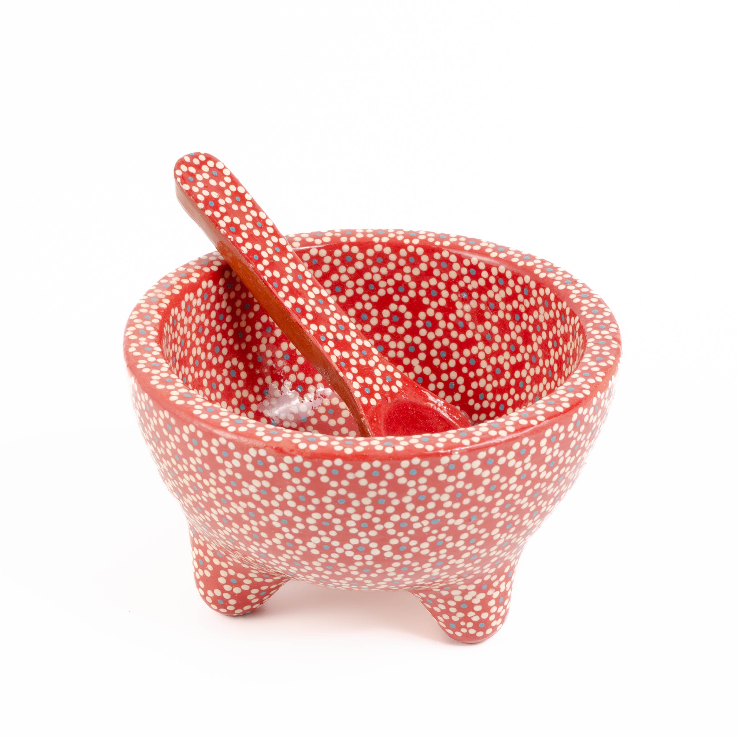 Small Capula Molcajete Clay Bowl and Matching Spoon