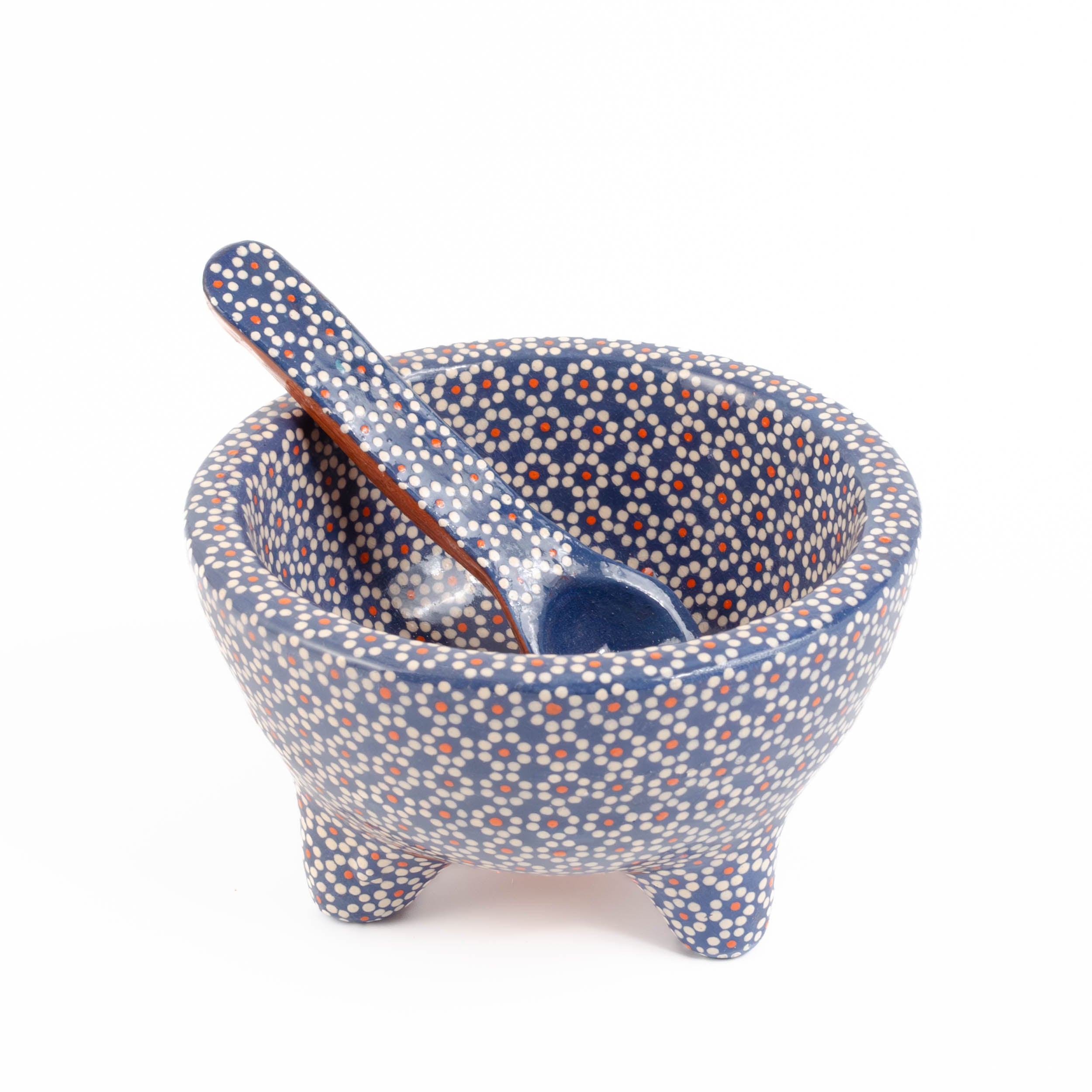 Small Capula Molcajete Clay Bowl and Matching Spoon
