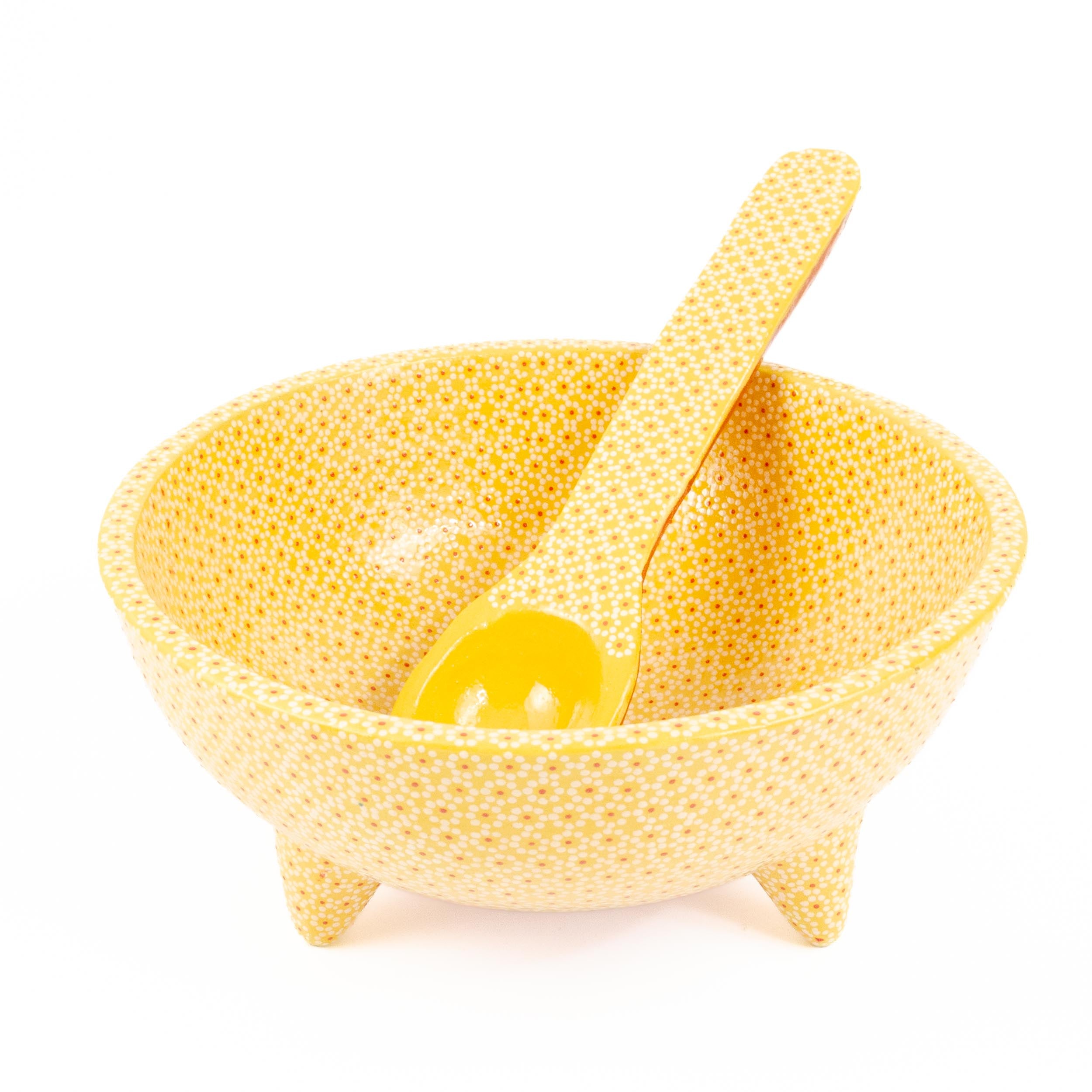 Large Capula Clay Molcajete Bowl and Matching Spoon